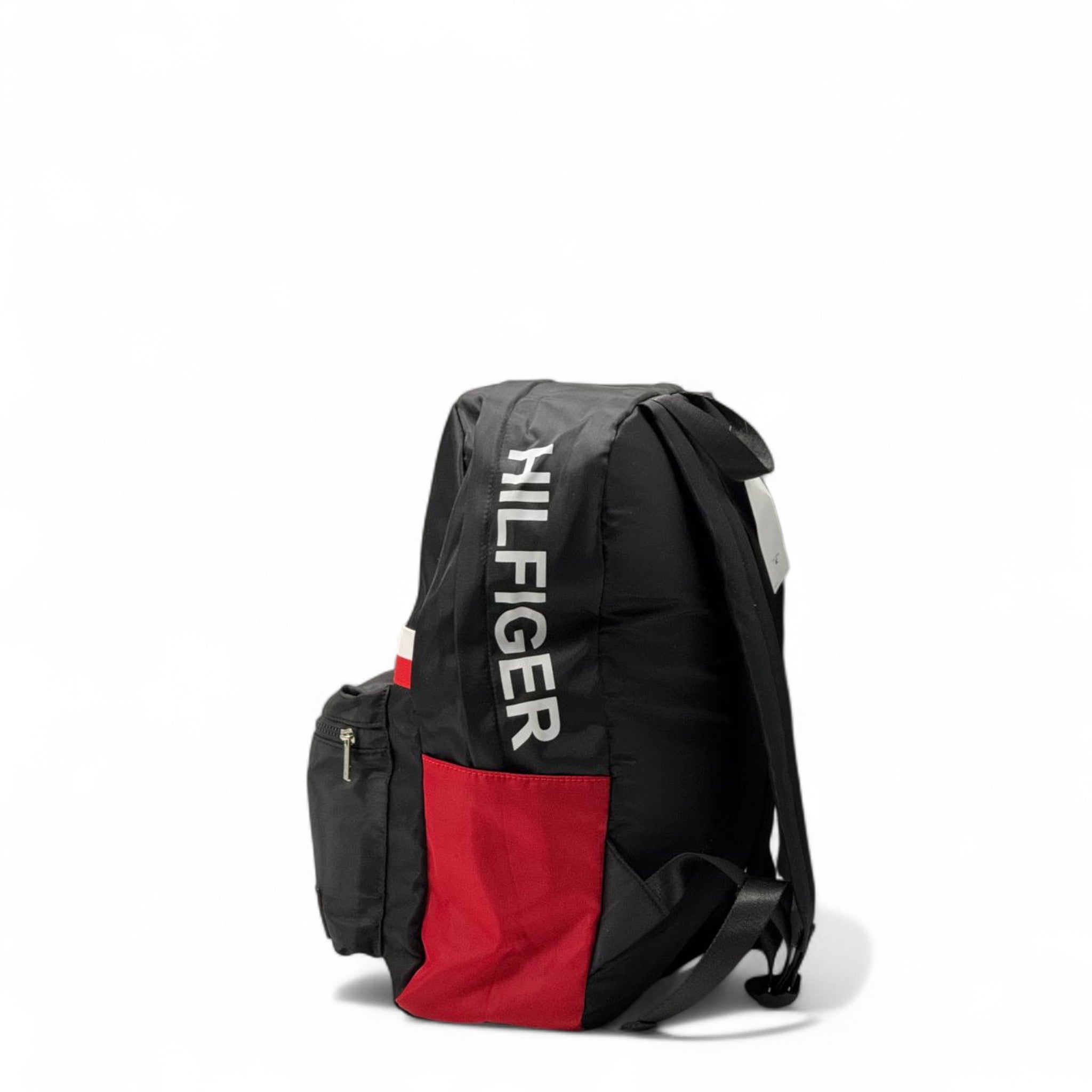 Tommy Hilfiger Colorblock Backpack 🎒 – Red & White Stripe Sport Edition