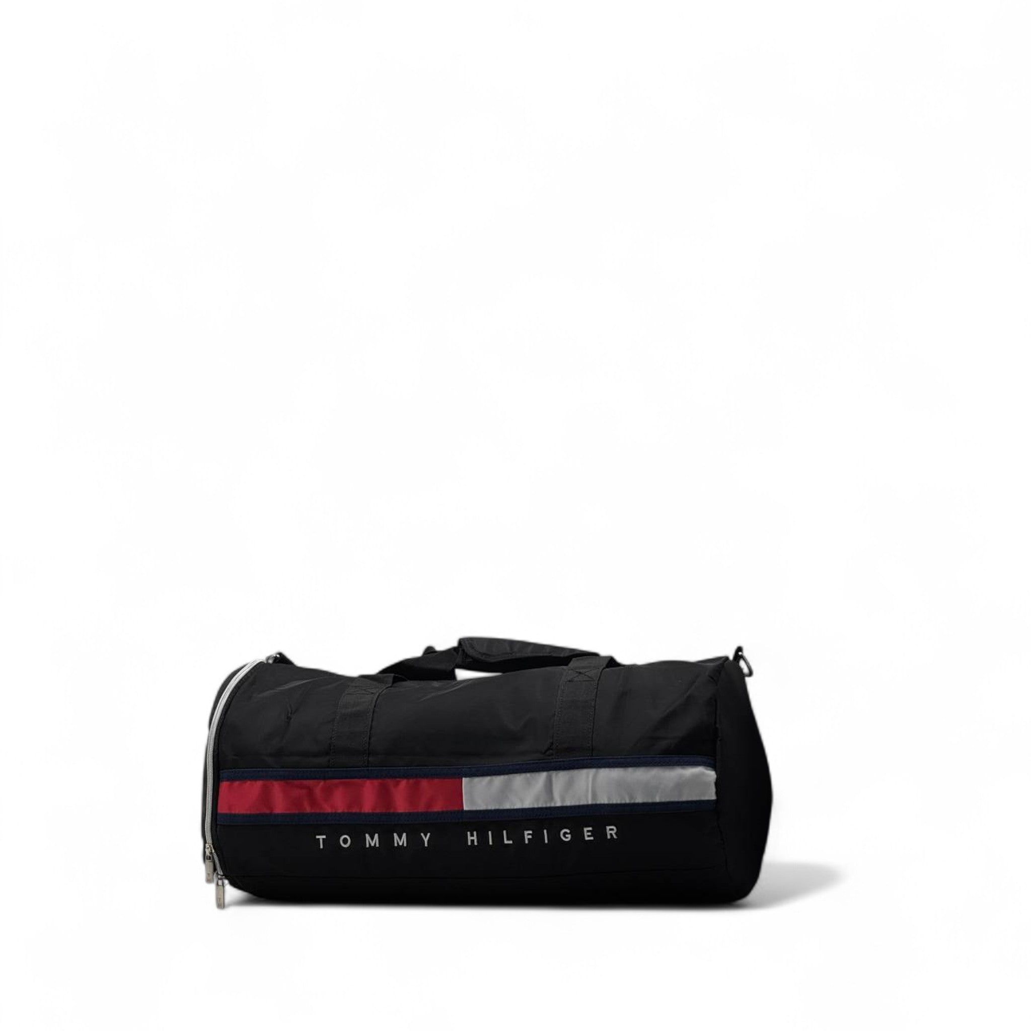 Tommy Hilfiger Flag Duffel Bag 🧳 – Classic Cylindrical Gym & Travel Holdall