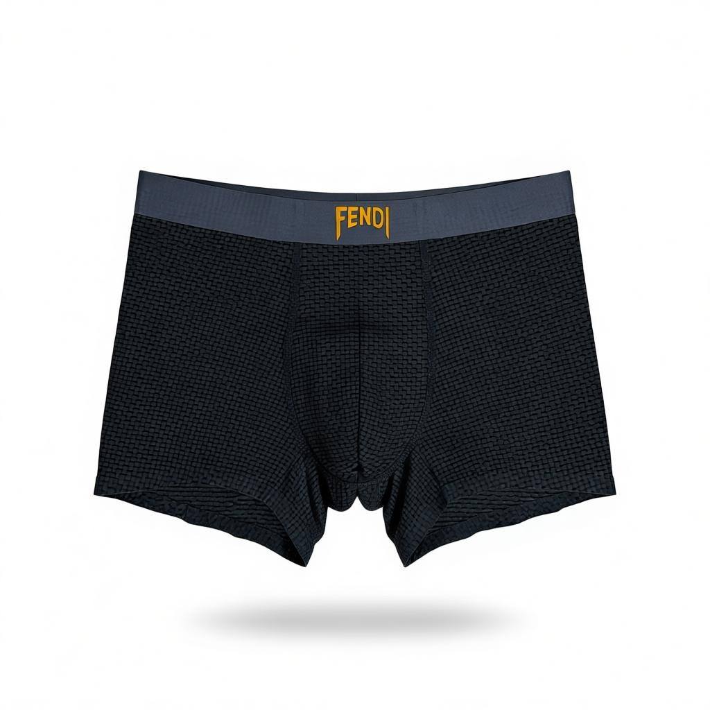🩲 Fendi Men’s Textured Boxer Briefs – Luxury Comfort 3-Pack