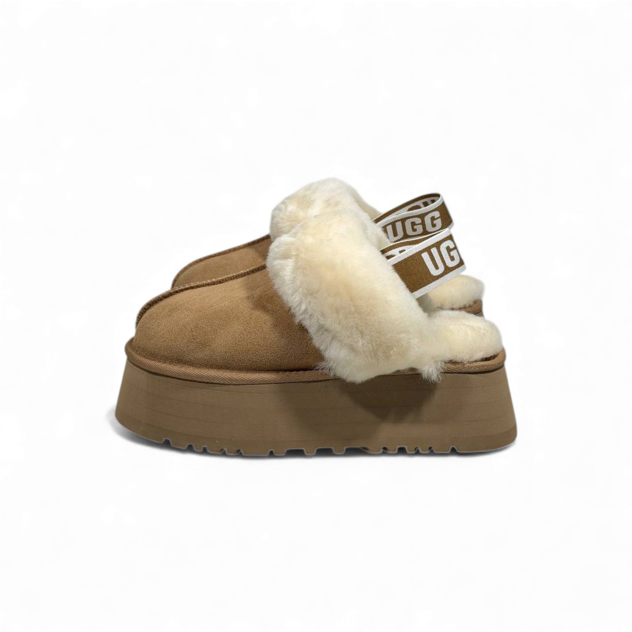 UGG Platform Cozy Slippers – Chestnut Faux Fur Edition 🤎❄️