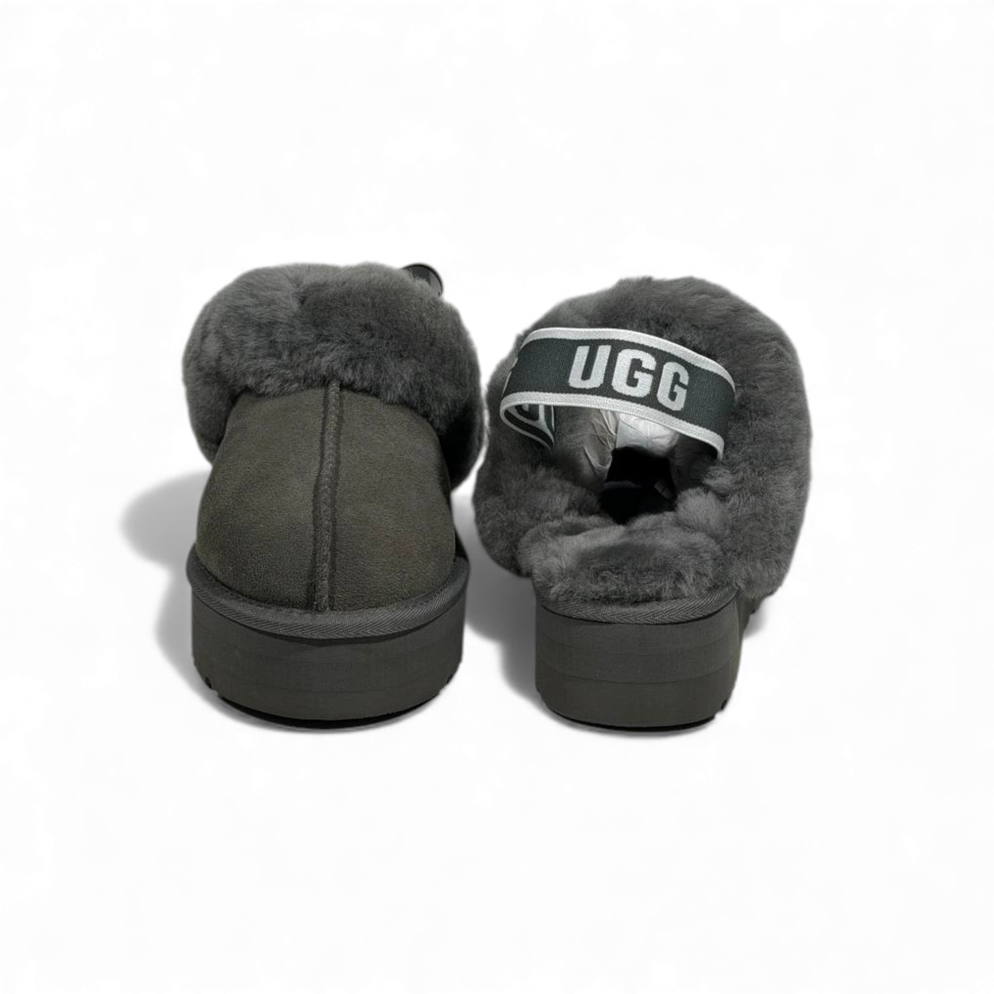 UGG Platform Cozy Slippers – Charcoal Grey Fur Edition 🩶❄️