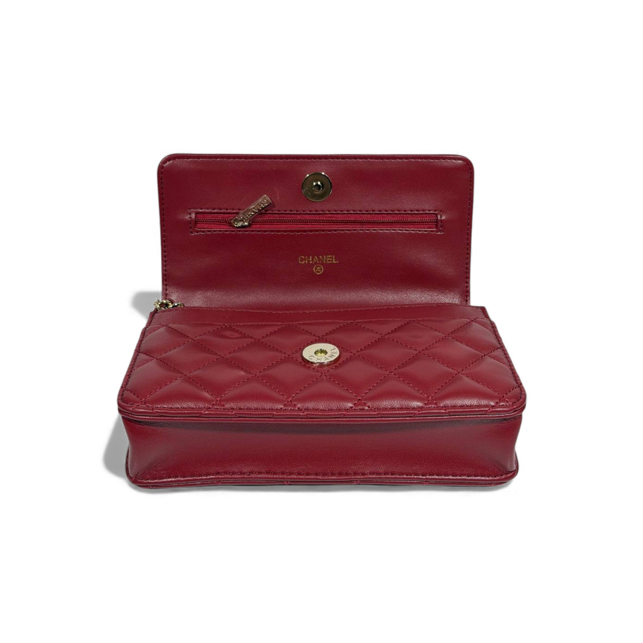 ❤️ Chanel Classic Quilted Mini Bag 👜✨ | Burgundy Red Elegance
