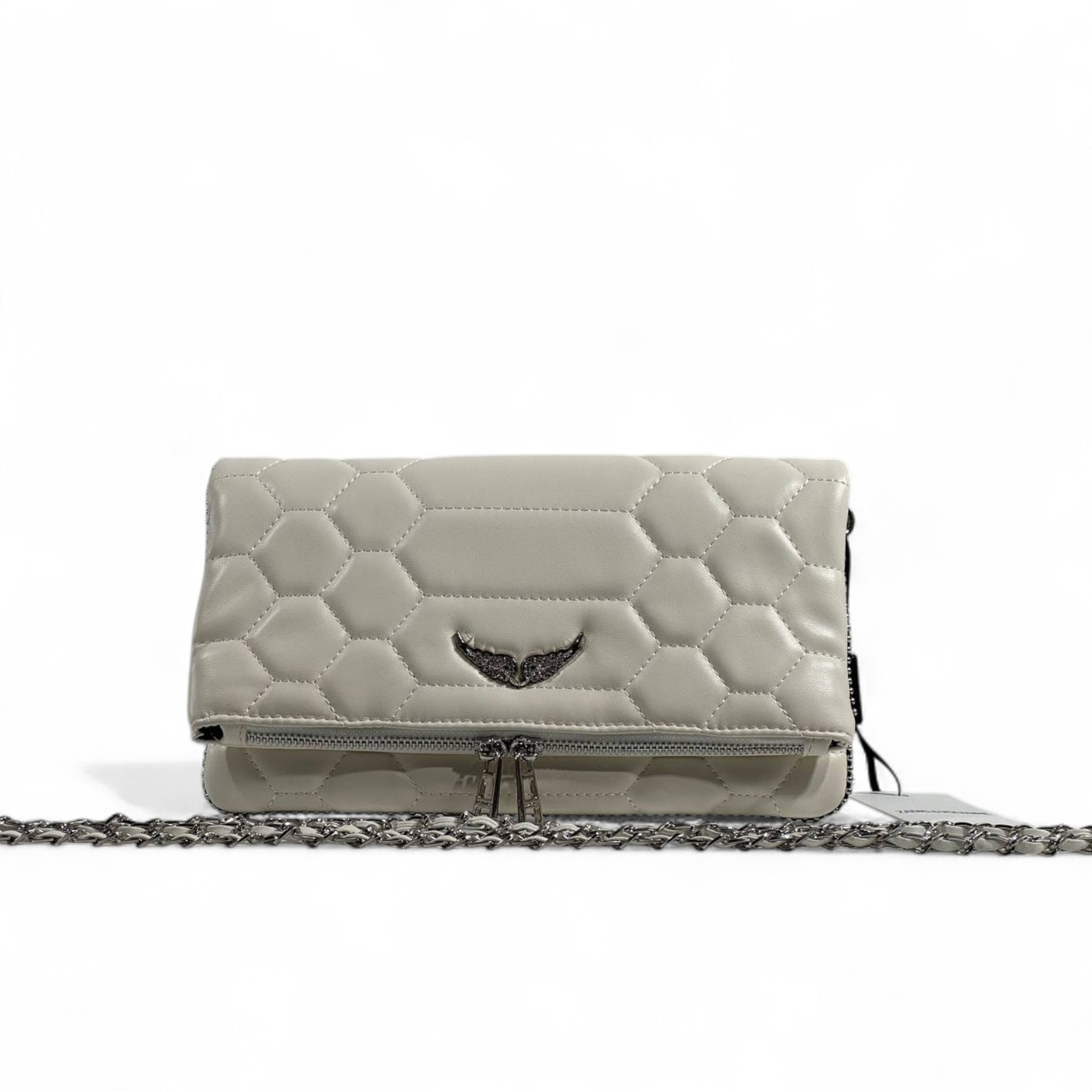 Zadig & Voltaire Quilted Wing Emblem Crossbody Bag – Light Beige 🤍✨