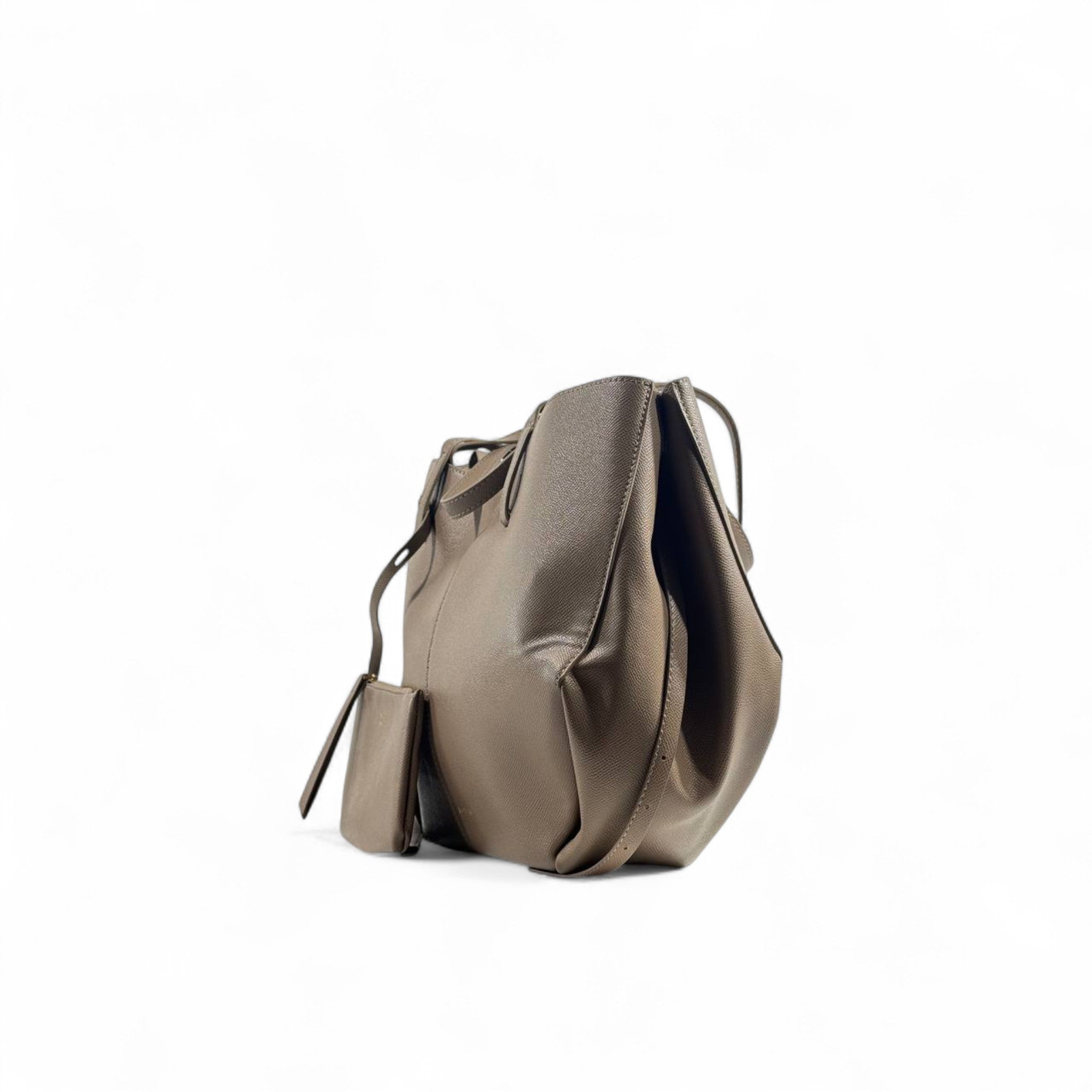 Polène Numéro Dix Tote Bag – Taupe Leather with Pouch 🤎✨