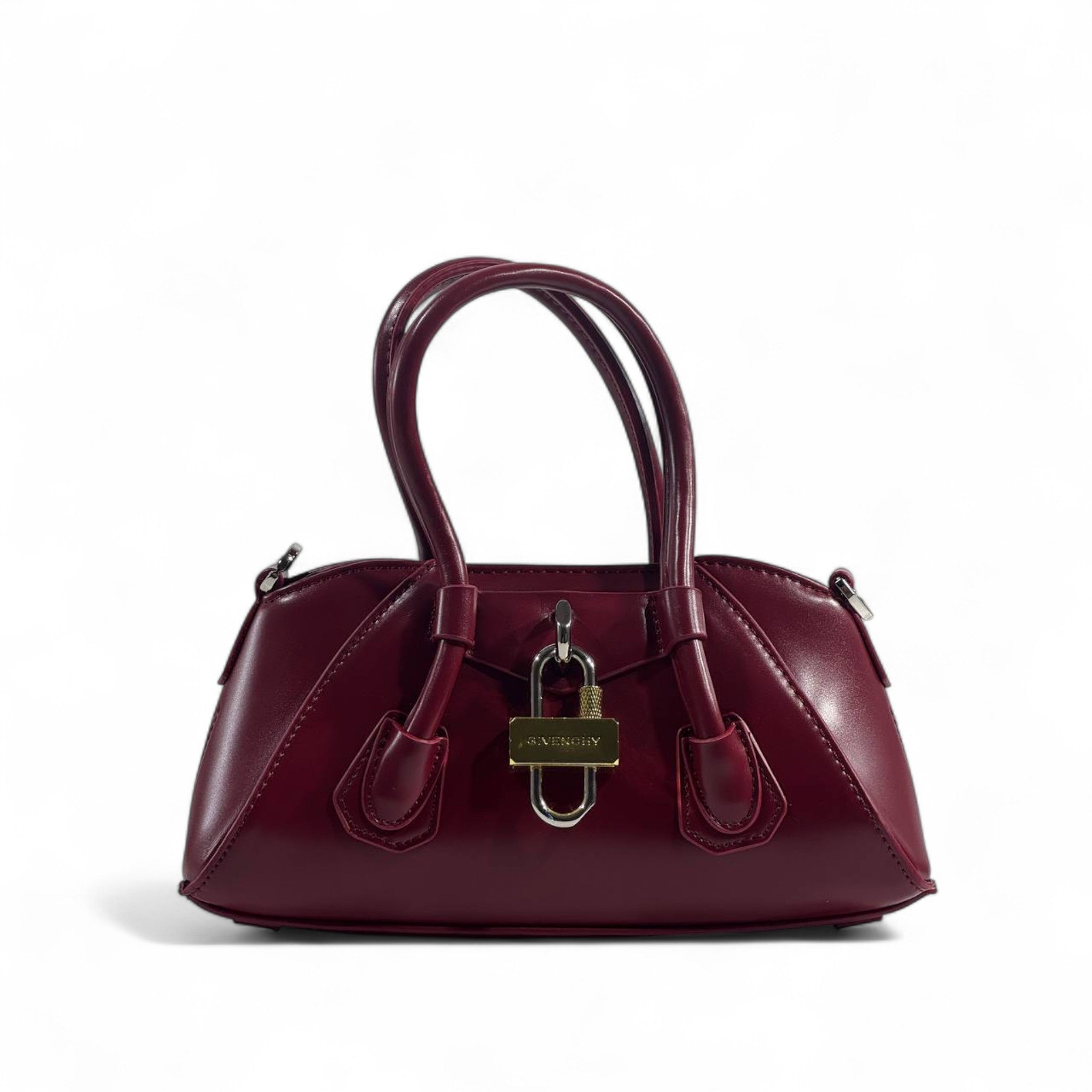 🍷 Givenchy Smooth Burgundy Leather Handbag – Refined, Elegant & Iconic ✨