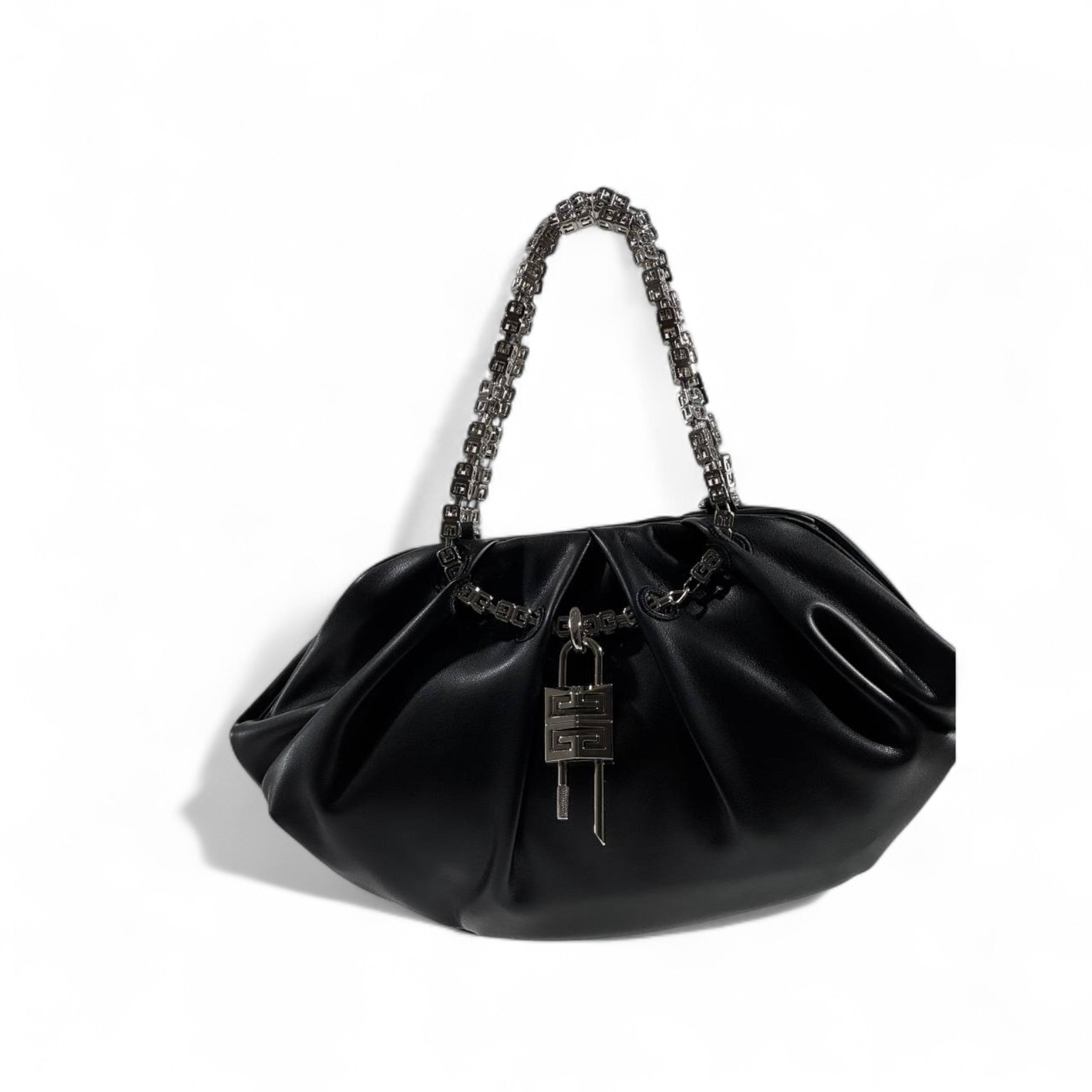 🖤 Givenchy Black Chain-Handle Handbag – Bold, Sculptural & Couture ✨