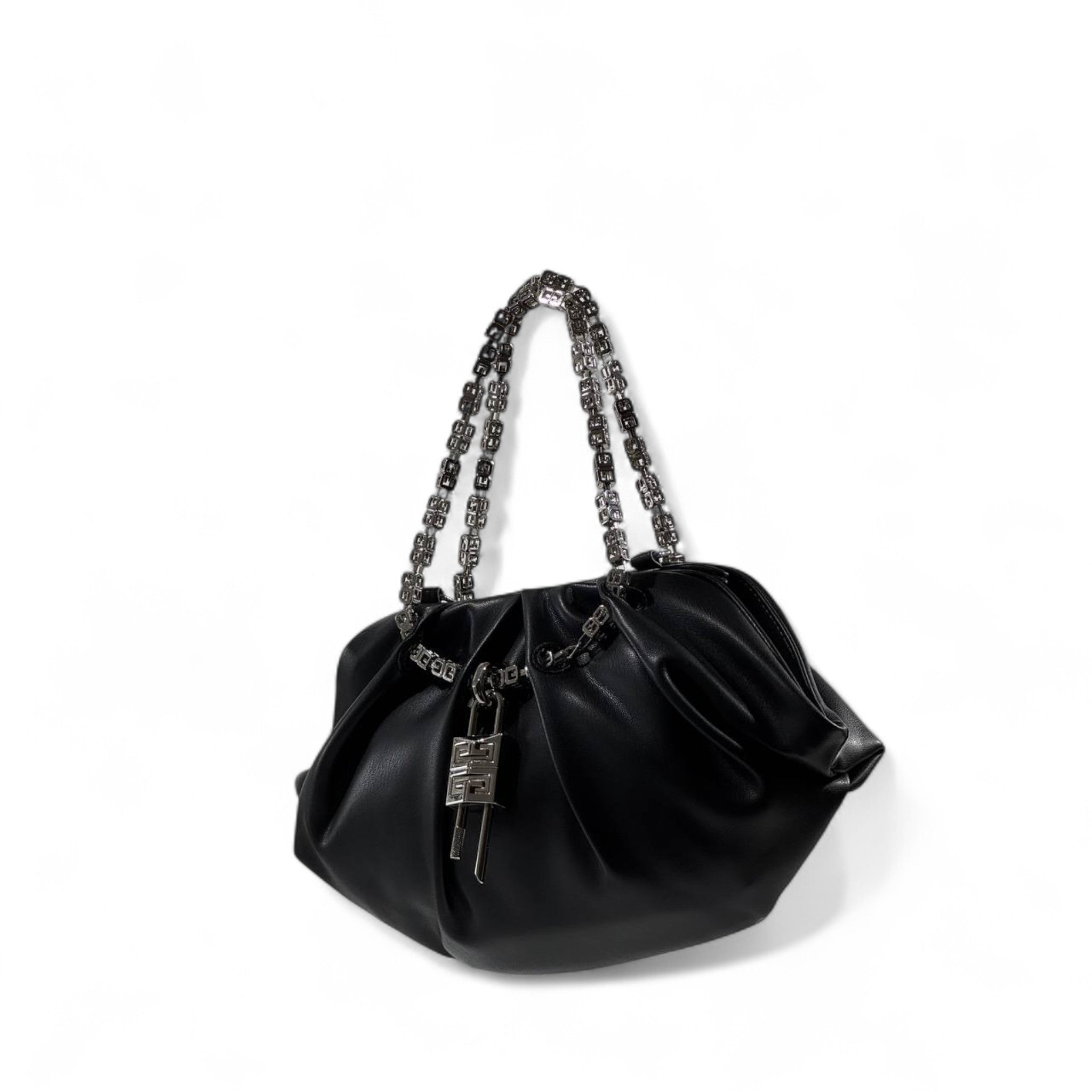 🖤 Givenchy Black Chain-Handle Handbag – Bold, Sculptural & Couture ✨