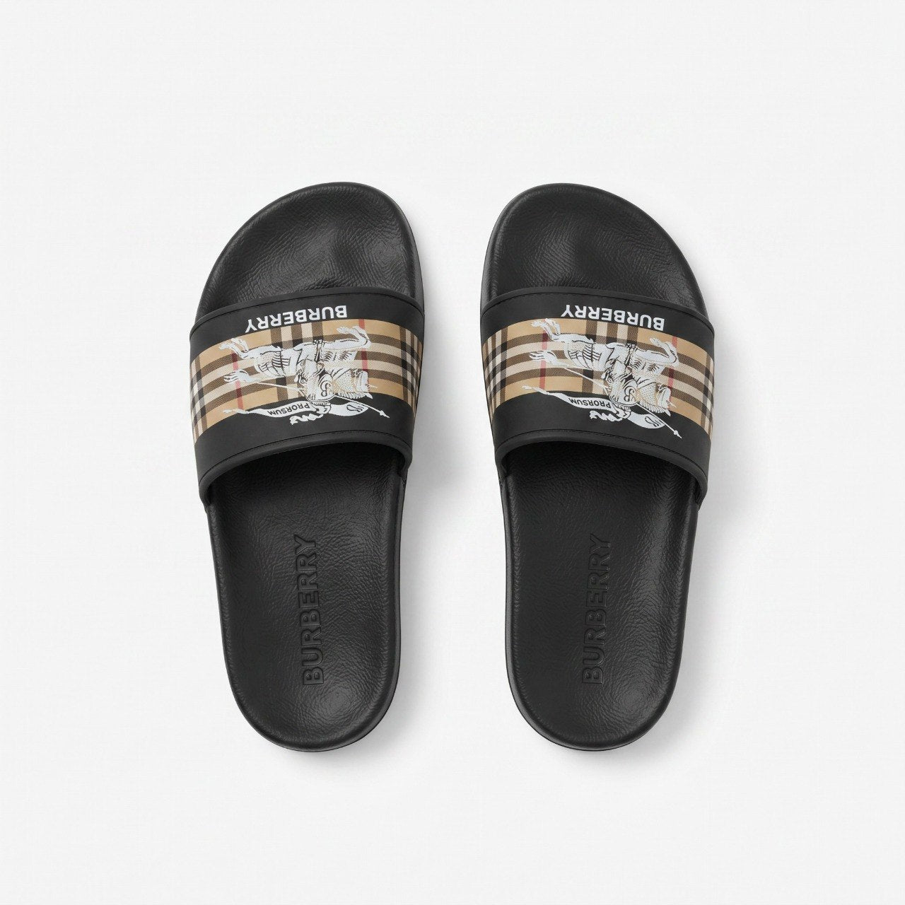 ✨ Burberry Vintage Check Logo Slide Sandals – Luxury Men's Casual Slides