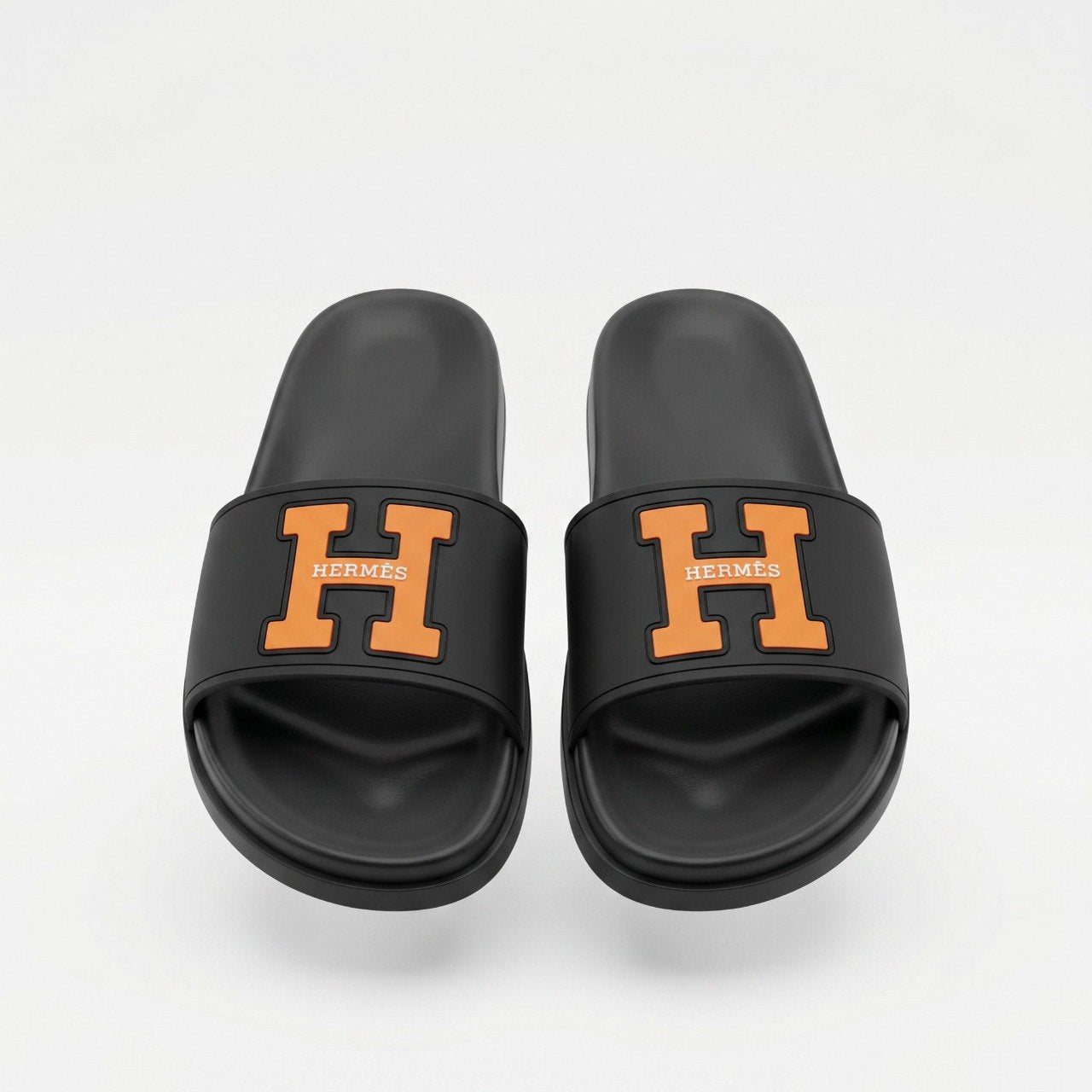 🖤🧡 Hermès H Logo Slide Sandals – Premium Men's Luxury Slides