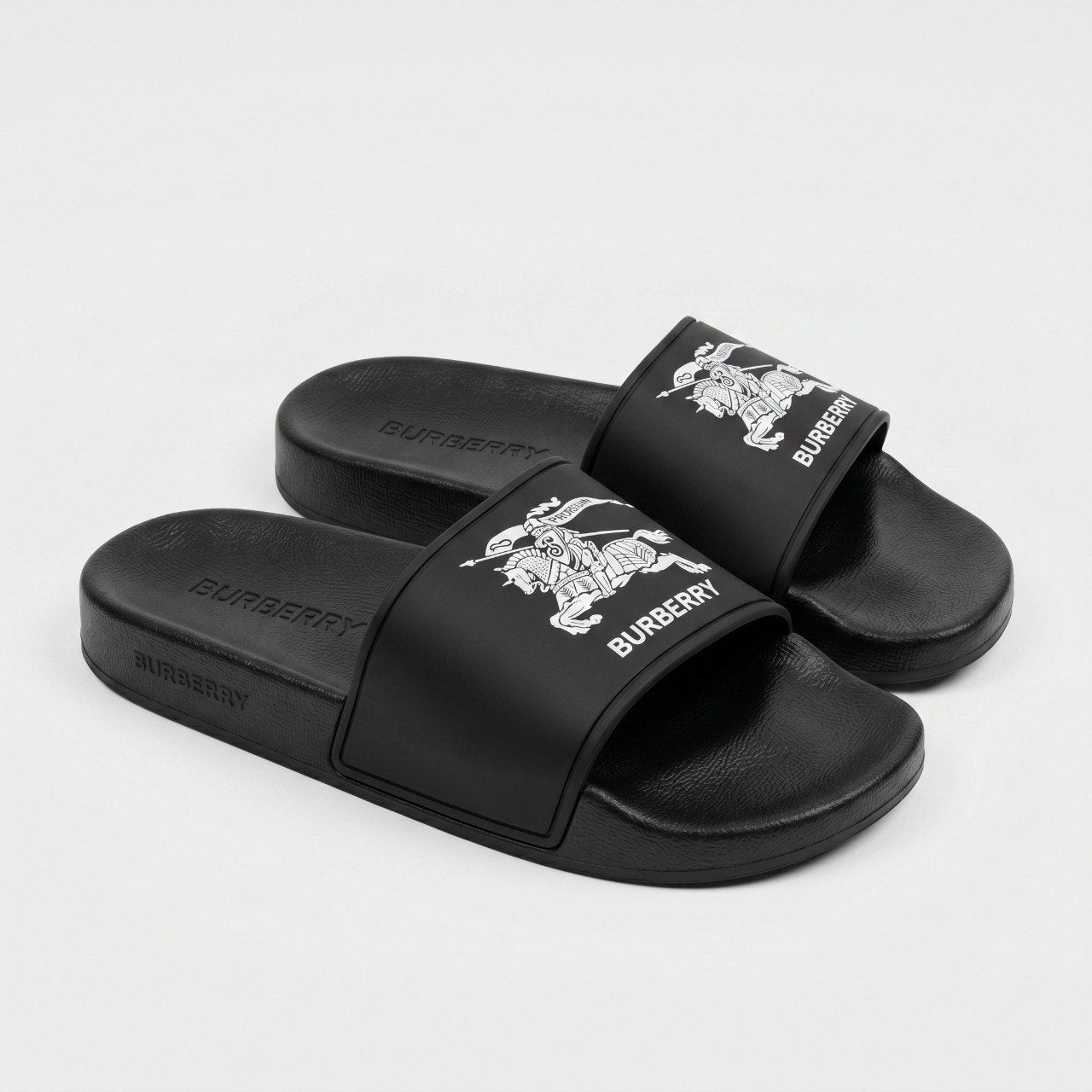 🖤✨ Burberry Equestrian Knight Logo Slide Sandals | Premium Luxury Comfort 👣