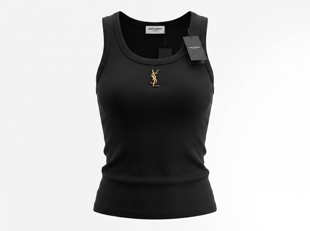 🖤✨ Saint Laurent Ribbed Tank Top | Premium Minimalist Luxury Style 👕