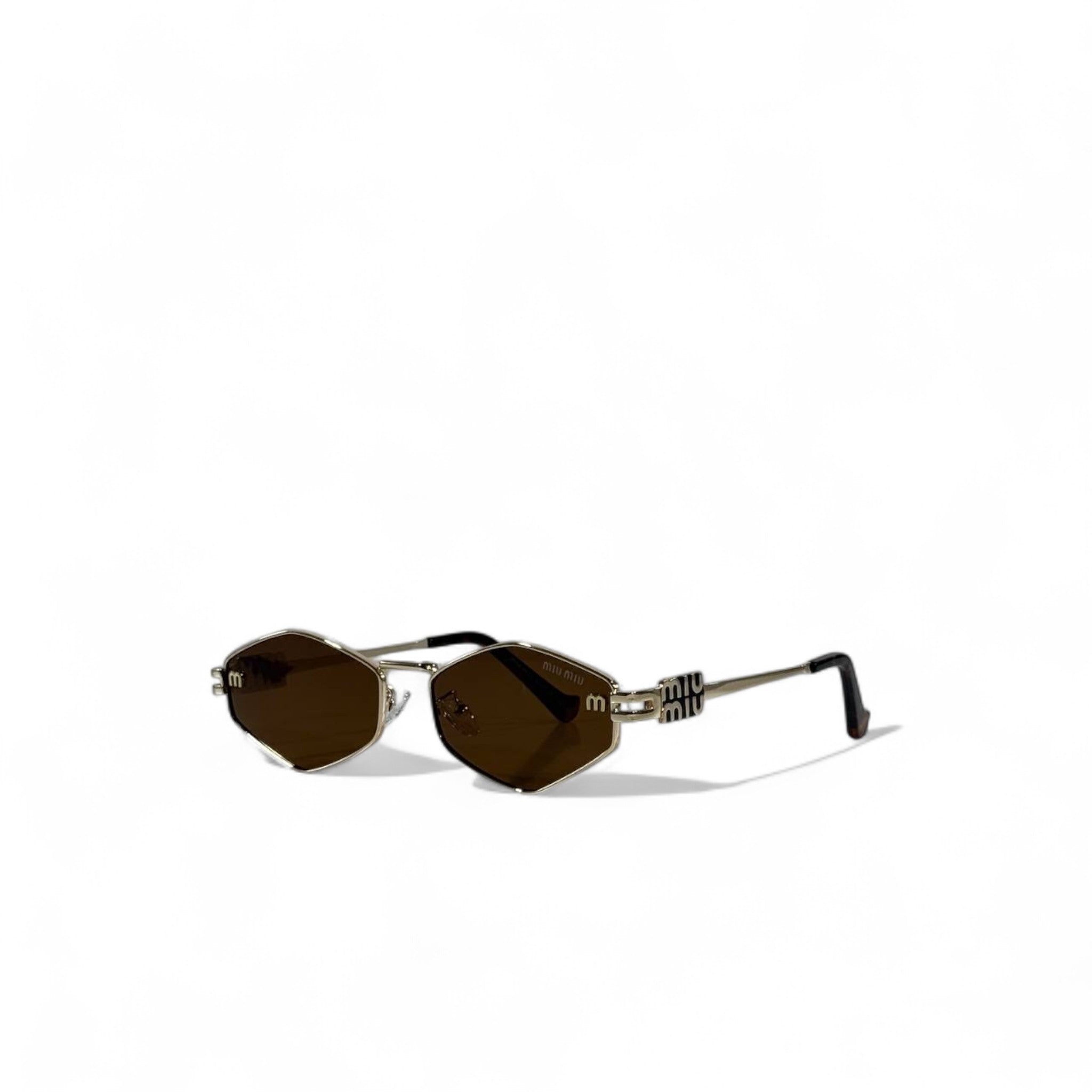 ✨ Miu Miu Sunglasses – Geometric Hexagonal Frame with Gold Detailing 🕶️👑