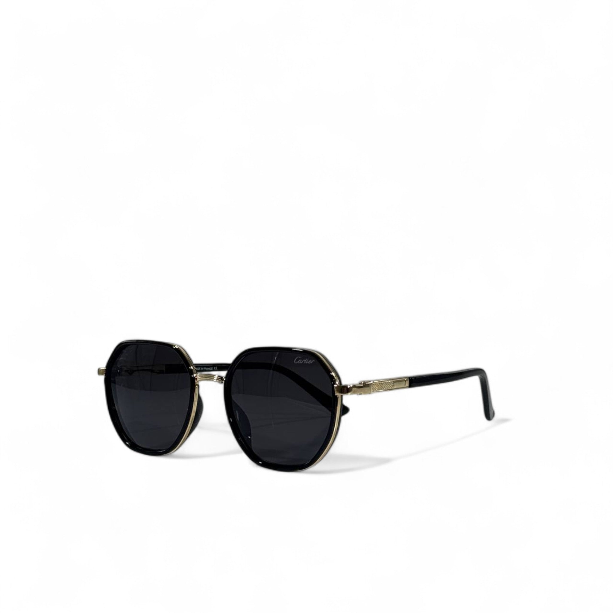 Cartier Geometric Sunglasses – Black & Gold Luxury Eyewear ✨🕶️