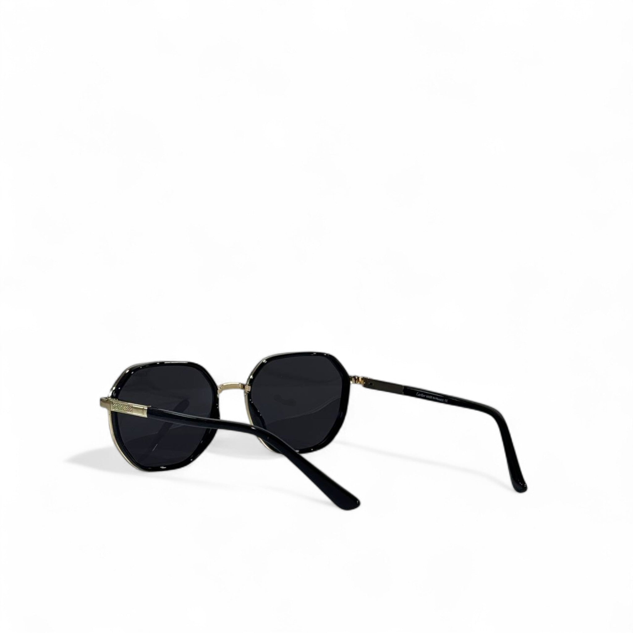 Cartier Geometric Sunglasses – Black & Gold Luxury Eyewear ✨🕶️