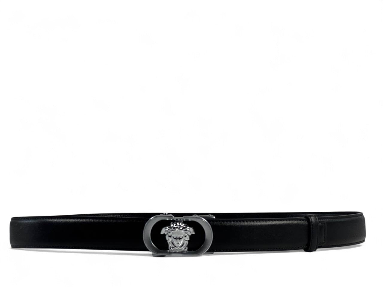 Versace Medusa Buckle Leather Belt – 130CM ⚡🖤