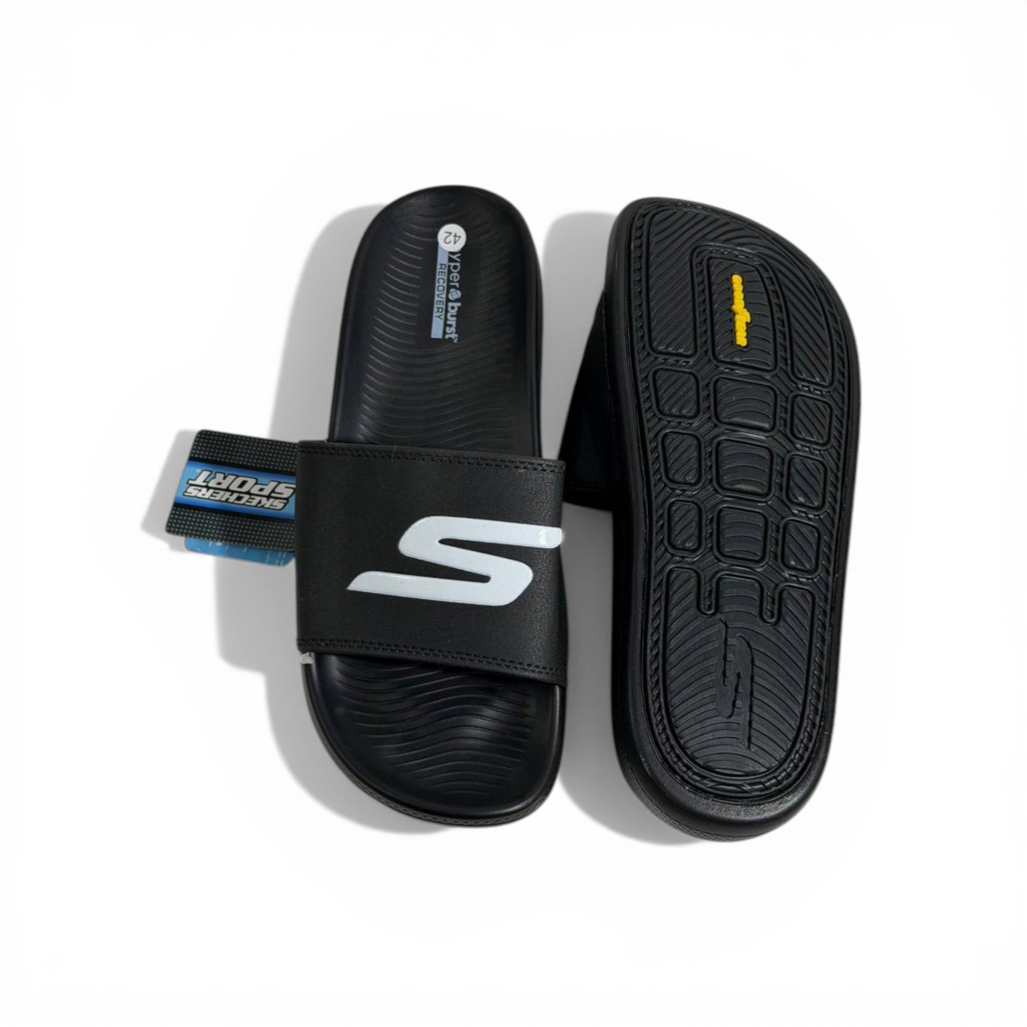 🖤⚡ Skechers Hyper Burst Slides – Ultra Comfort Black Slides | Everyday Essential