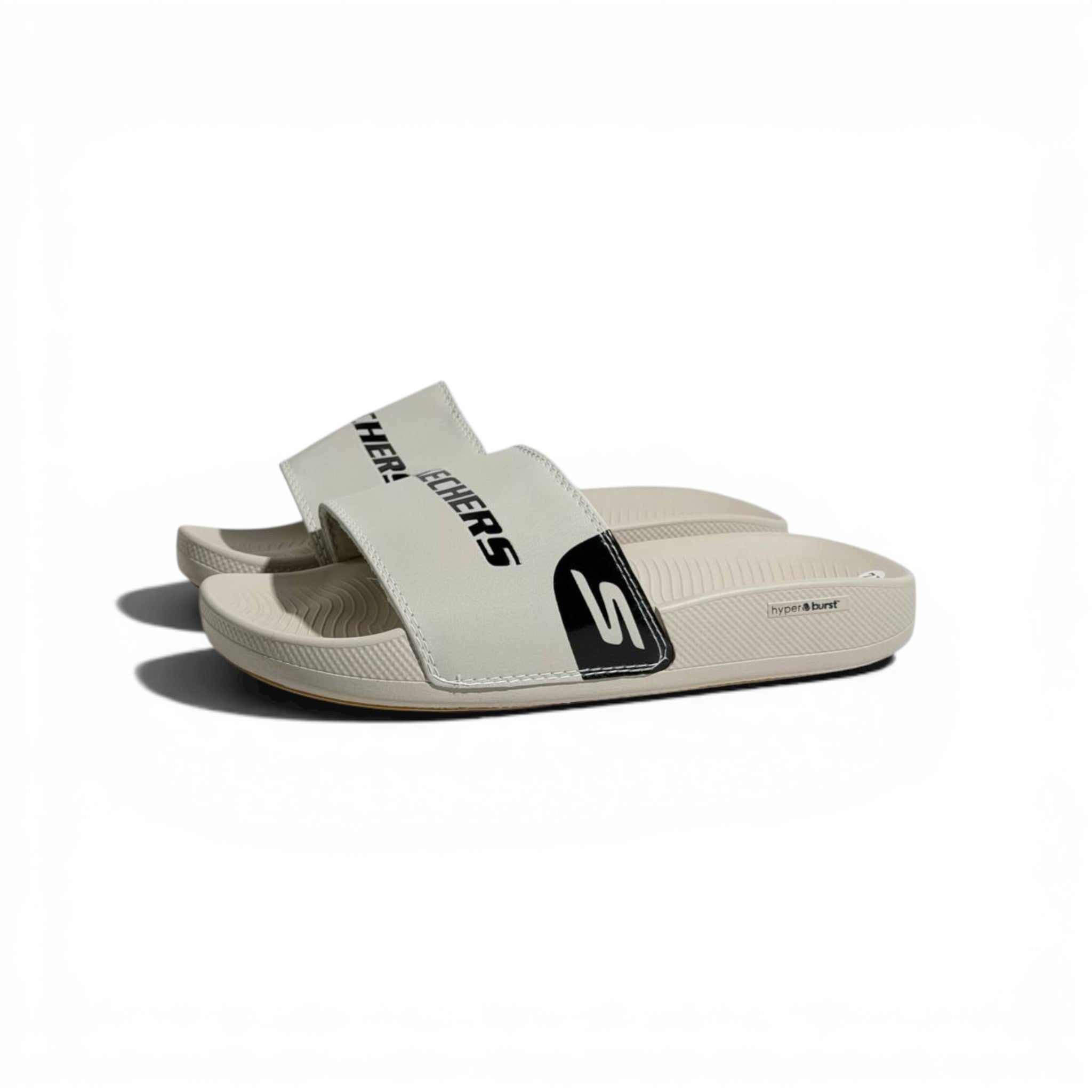 🤍⚡ Skechers Hyper Burst Slides – Beige Edition | Lightweight Comfort & Style