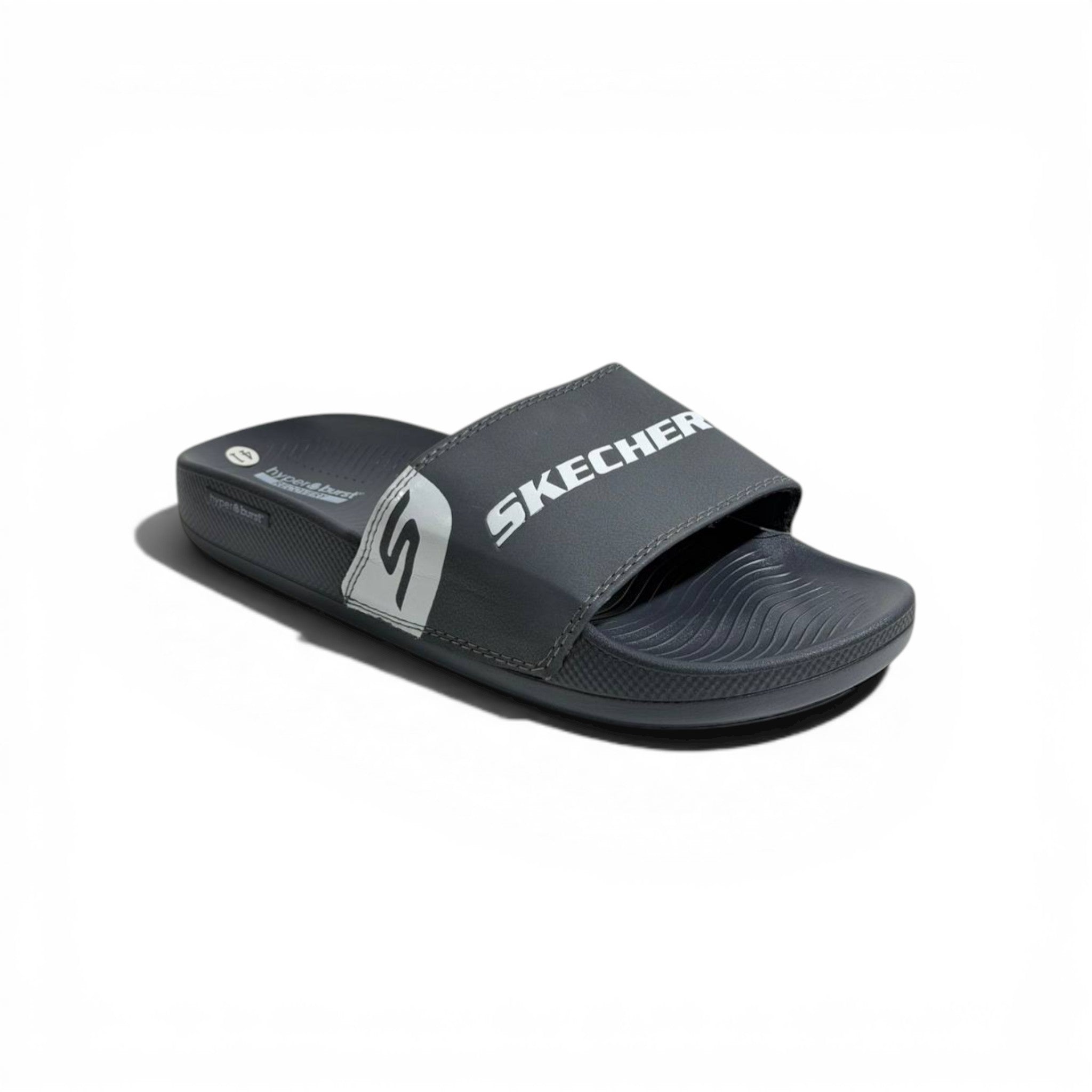 ⚫⚡ Skechers Hyper Burst Slides – Dark Grey Edition | Sporty Comfort Everyday