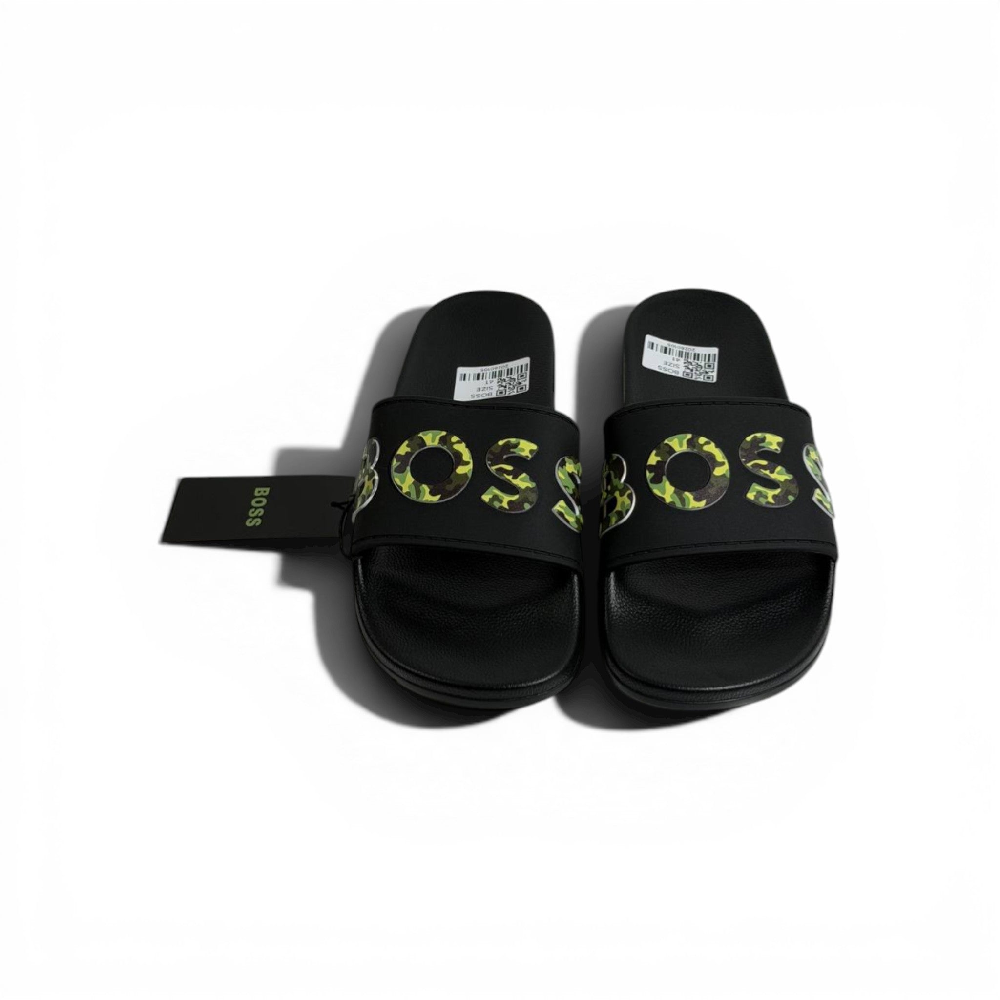 š¤š„ BOSS Camouflage Logo Slides ā Black Statement Street Style