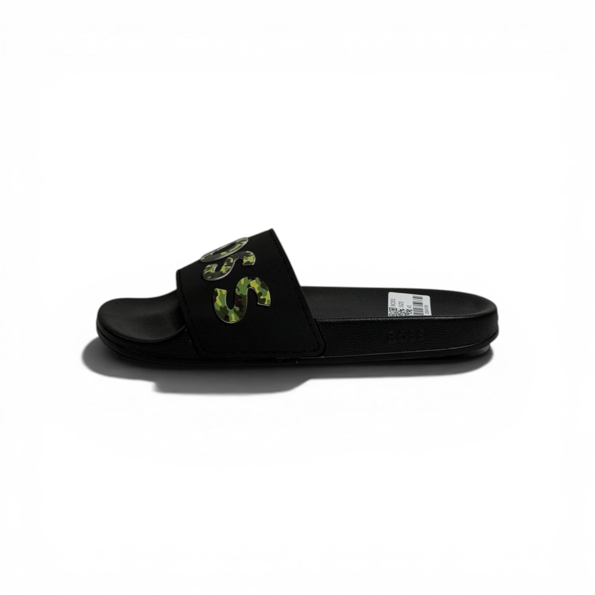 š¤š„ BOSS Camouflage Logo Slides ā Black Statement Street Style