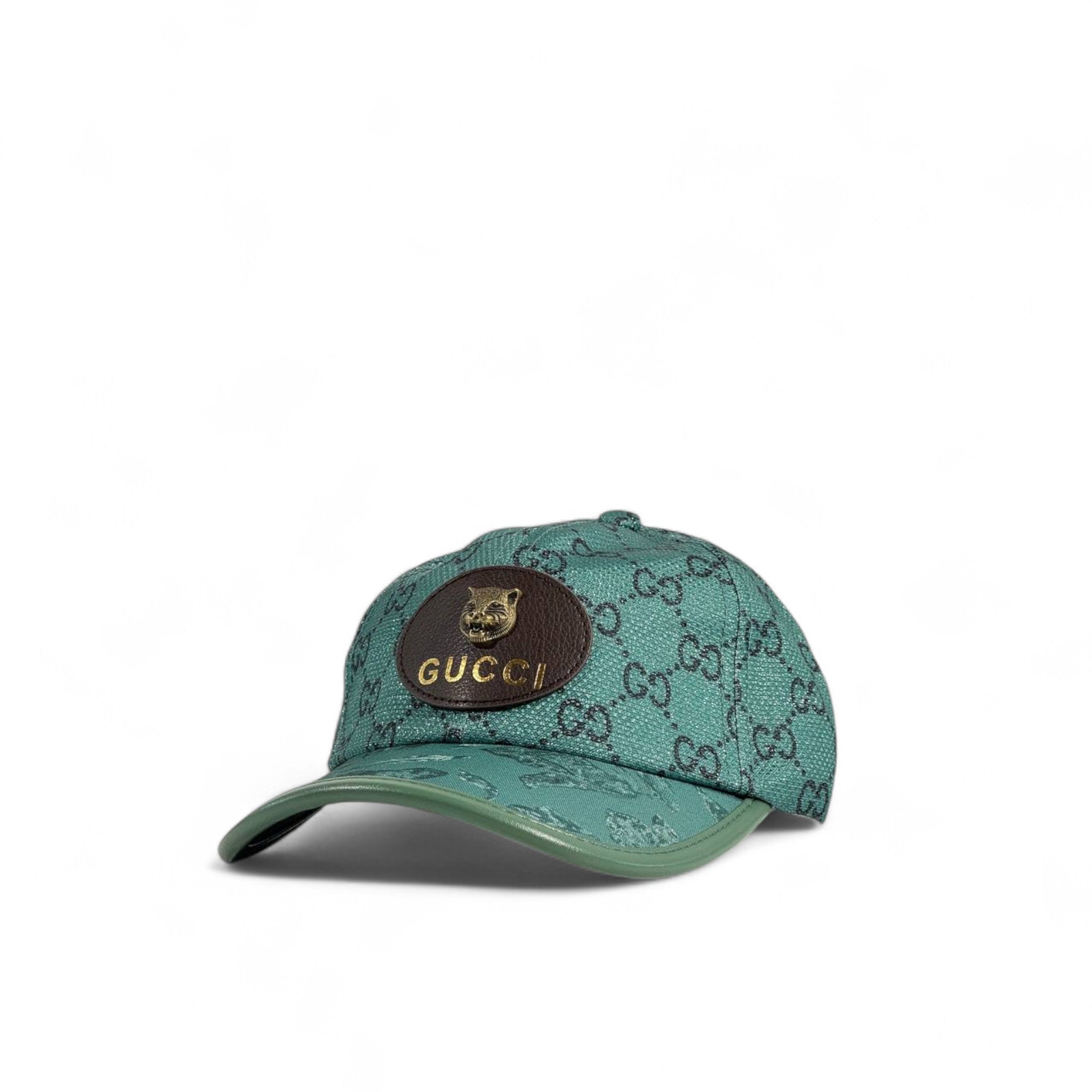 🧢 Gucci GG Monogram Panther Patch Cap – Emerald Green 💚✨