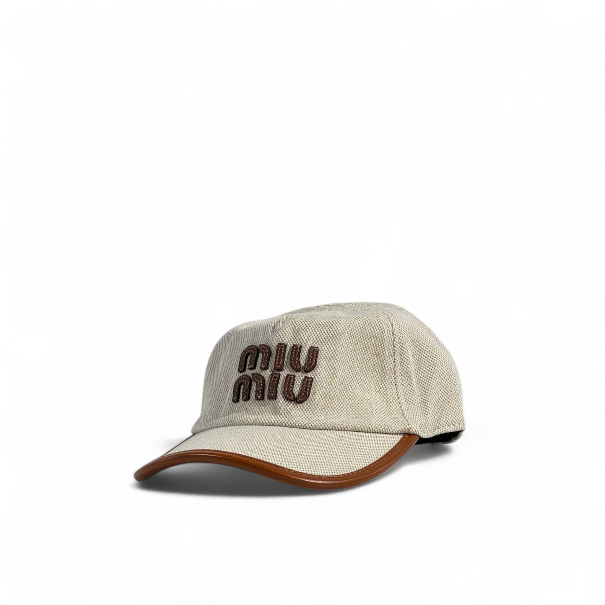 🧢 Miu Miu Canvas Logo Cap – Beige 🤍✨