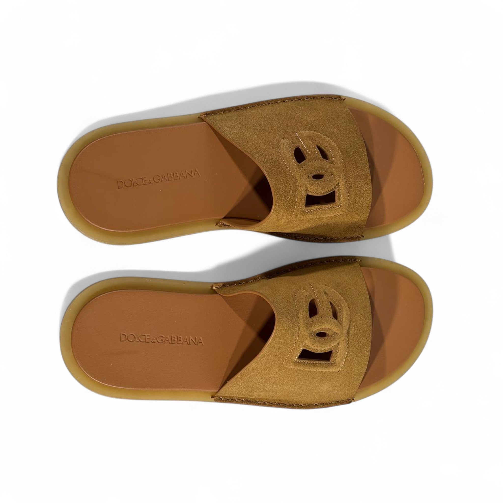 👡 Dolce & Gabbana Brown Suede Slides – Luxury Comfort