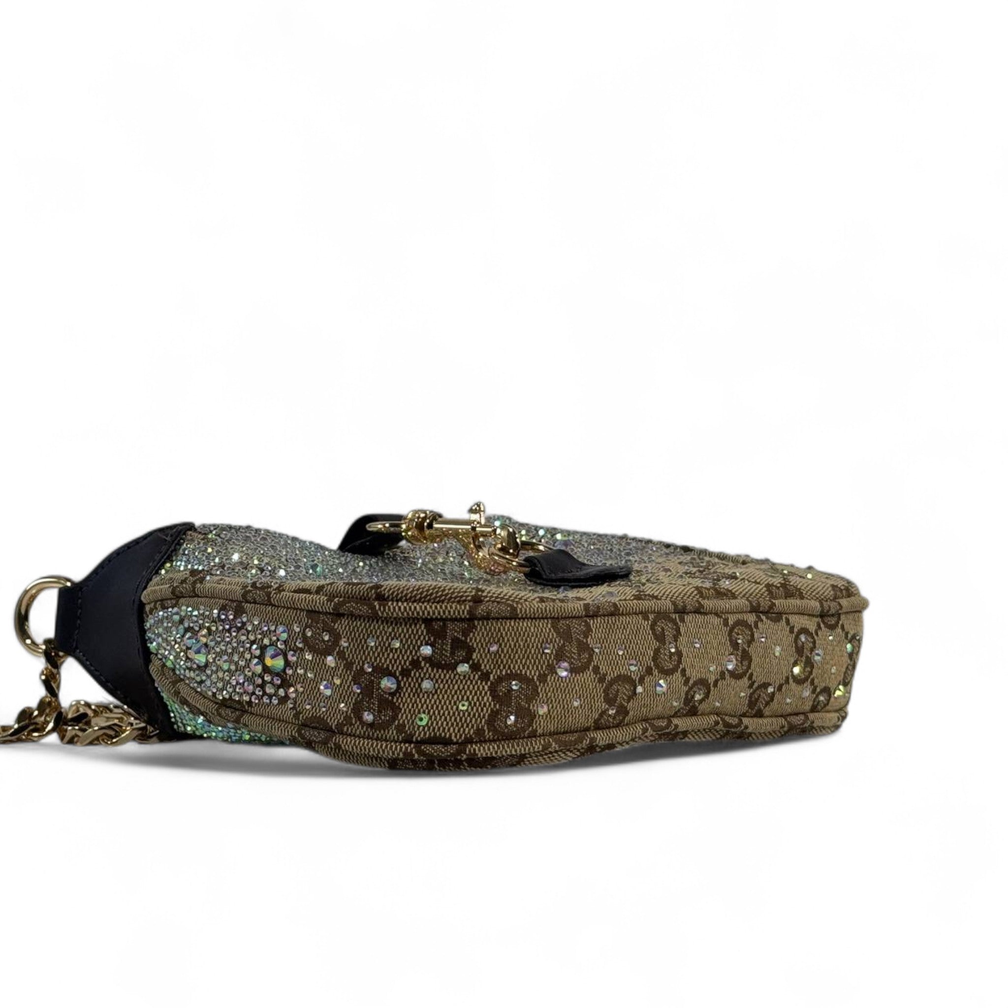 👜 Gucci Crystal Embellished GG Shoulder Bag – Limited Edition Sparkle