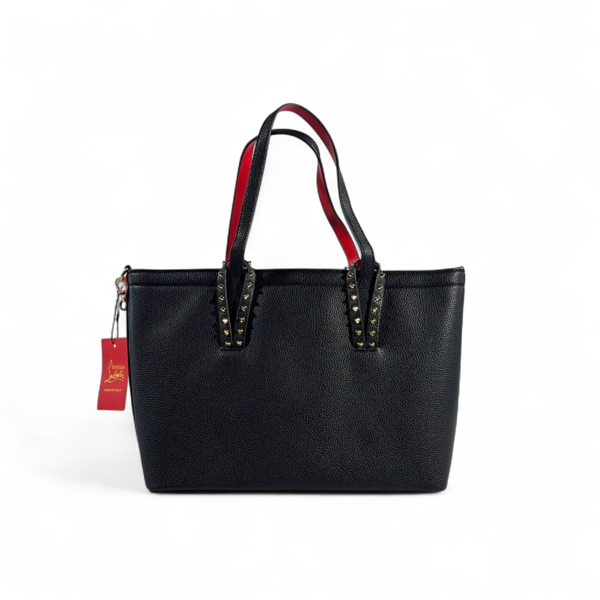 Christian Louboutin Cabata Studded Black Tote Bag with Pouch 🖤✨👠