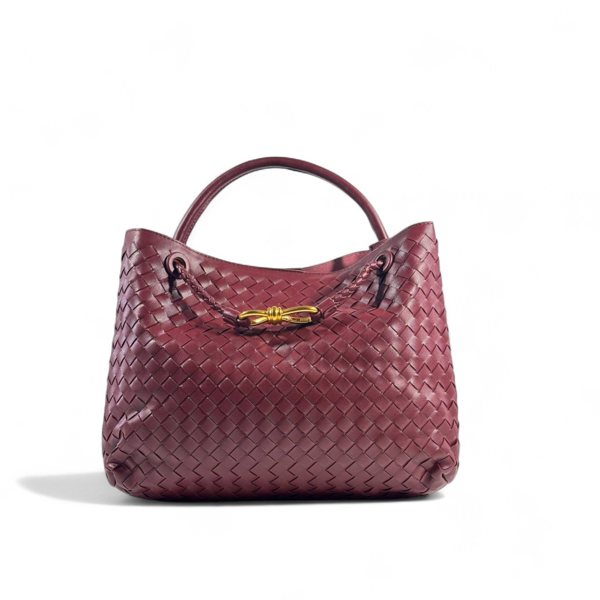 Bottega Veneta Burgundy Intrecciato Tote 👜 – Classic Woven Elegance