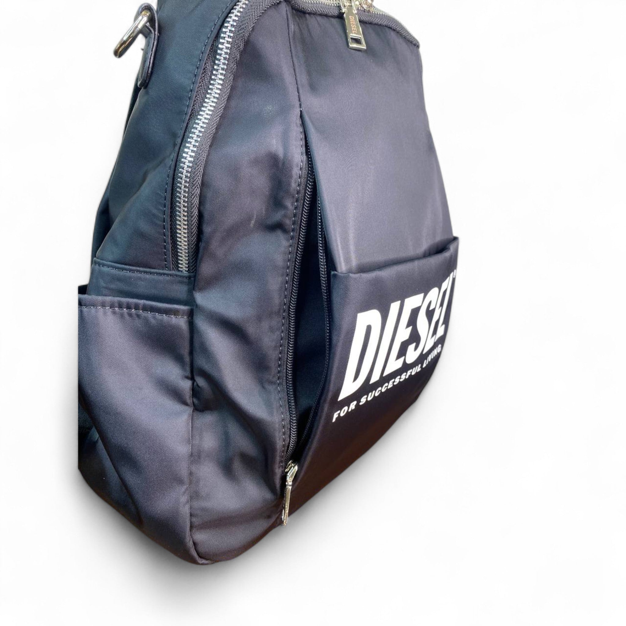DIESEL Black Logo Backpack ๐ โ Bold Style for Everyday Adventures
