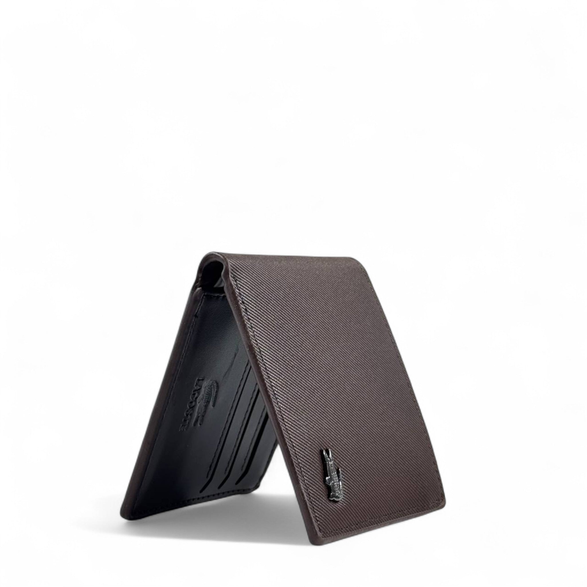 🤎 Lacoste Brown Leather Wallet – Refined Elegance in Every Detail