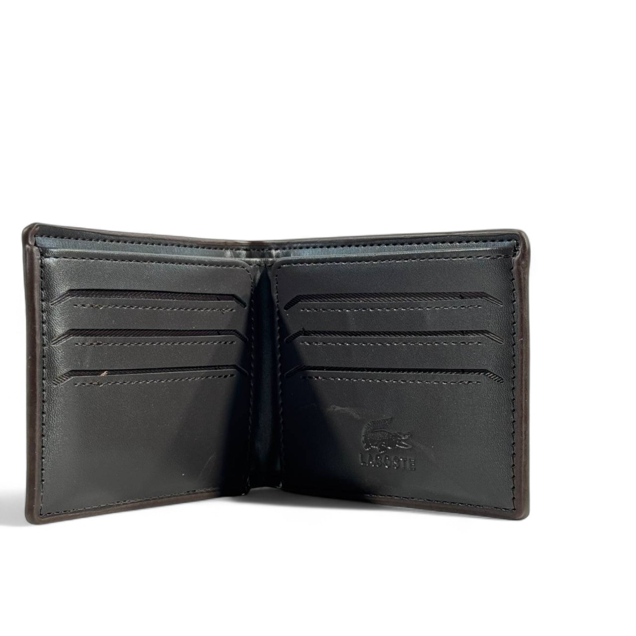 🤎 Lacoste Brown Leather Wallet – Refined Elegance in Every Detail