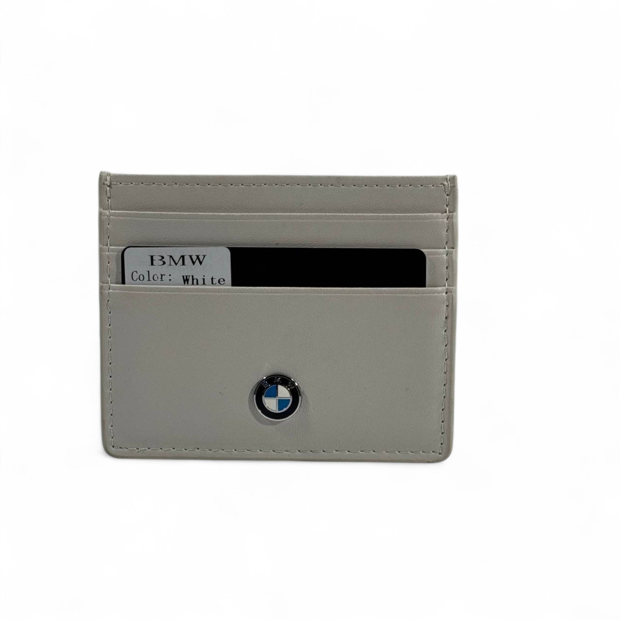 ⚪ BMW White Leather Card Holder – Pure Elegance, Ultimate Precision