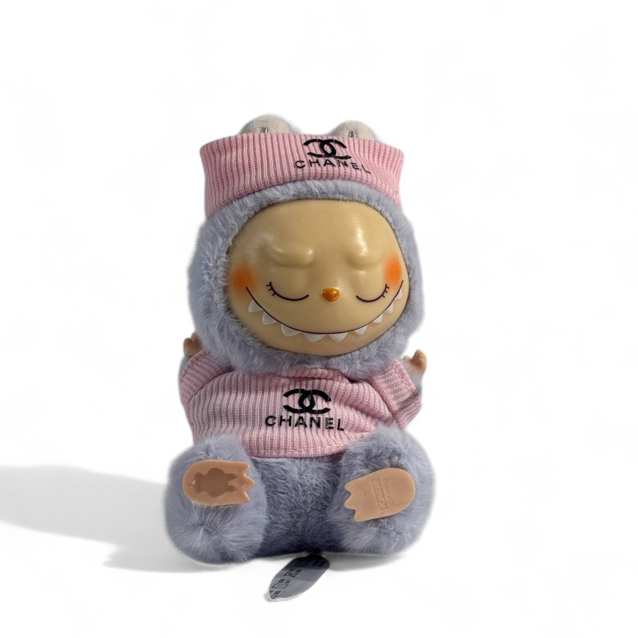 🧸 Labubu Chanel-Inspired keychain – Pink Hoodie Edition