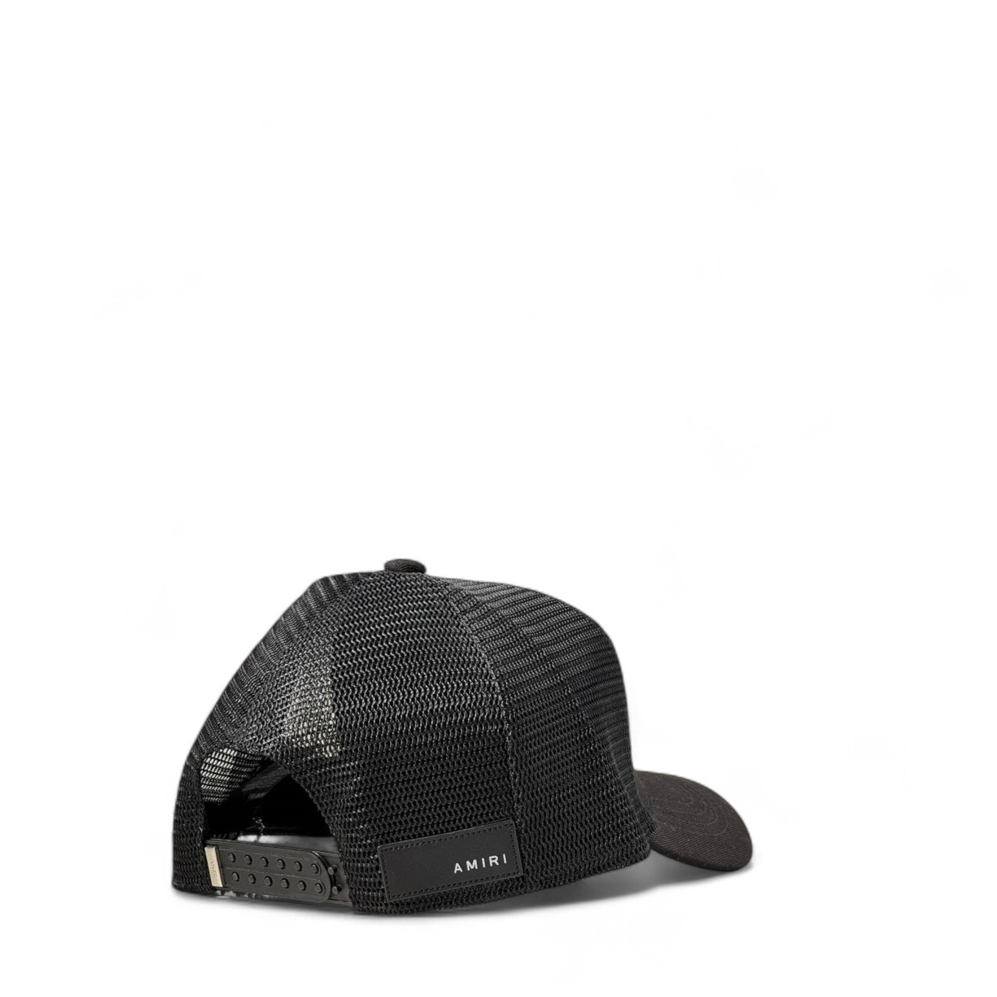 Amiri Trucker Cap 🧡 | Black Mesh Snapback with 3D Orange Logo