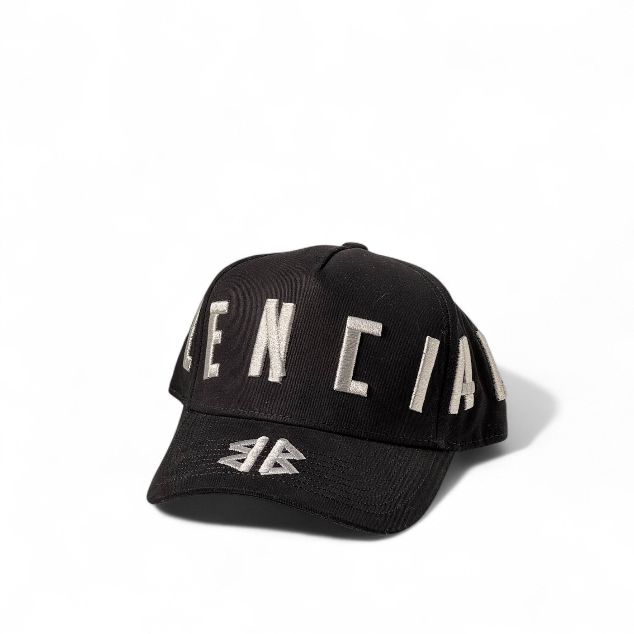Balenciaga Distressed Logo Cap 🖤 | Black 3D Embroidered Baseball Hat