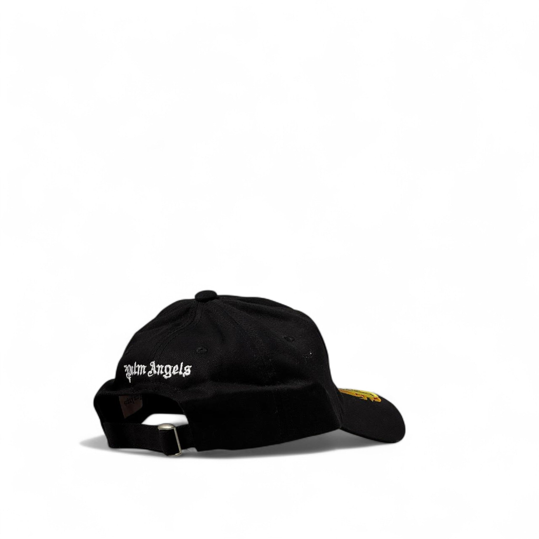 Palm Angels Flame Smiley Cap 🖤 | Black Gothic Logo Baseball Hat