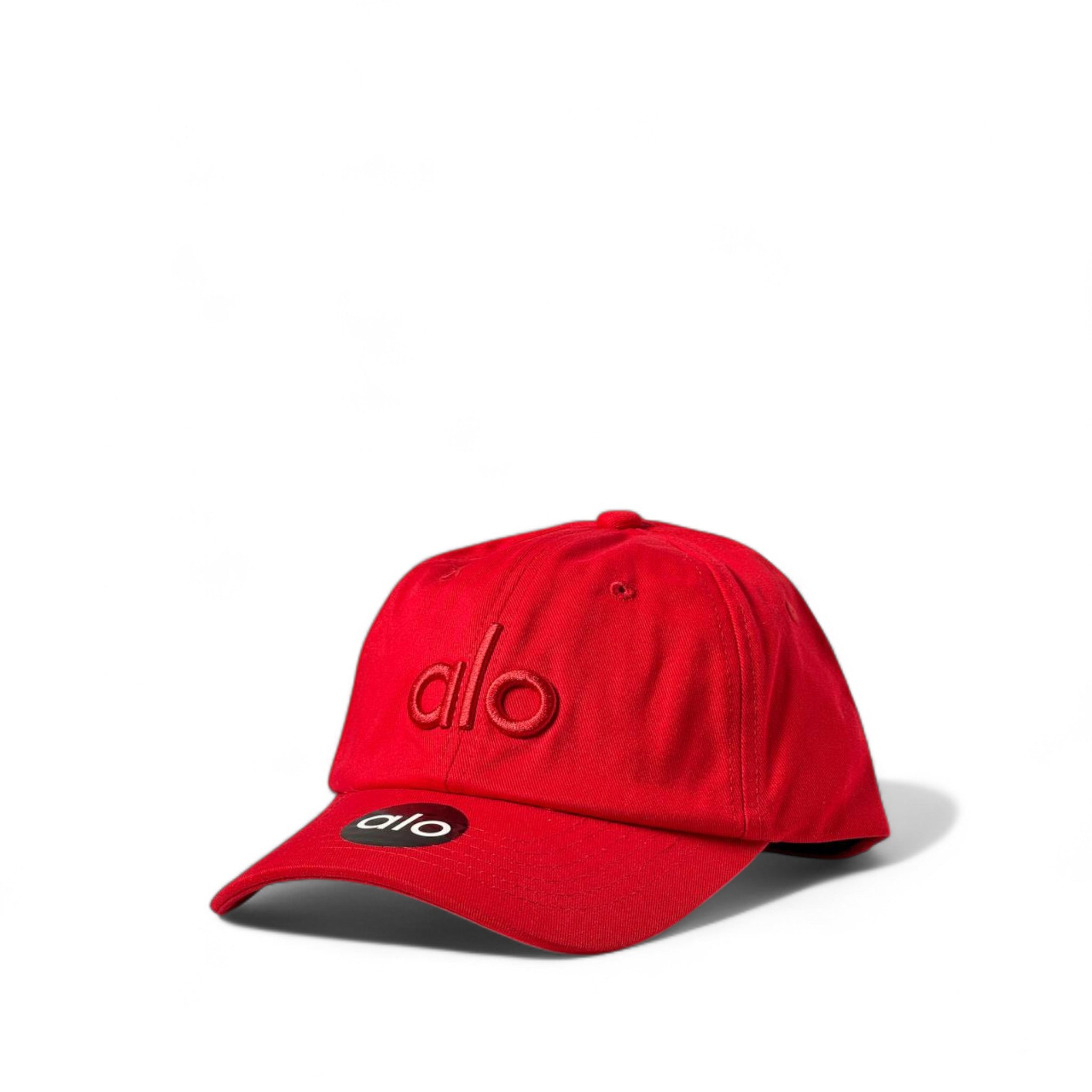 Alo Yoga Red Cap 🔴 | Bold Scarlet Cotton Dad Hat with Tonal Embroidery
