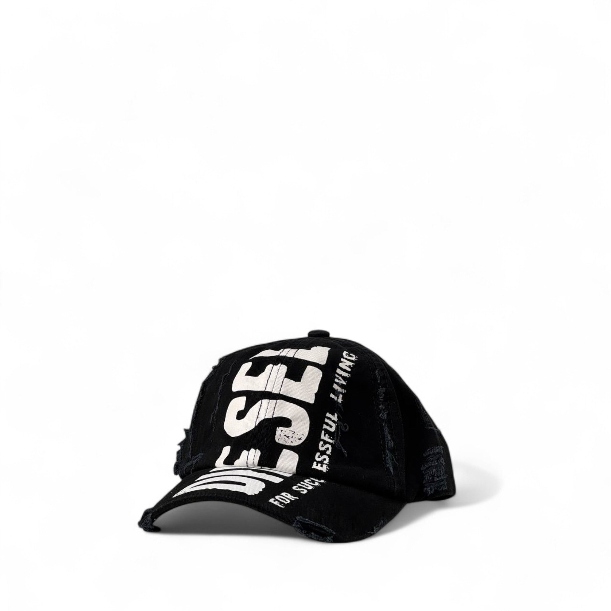 Diesel Black Distressed Cap 🖤 | Bold Streetwear Statement