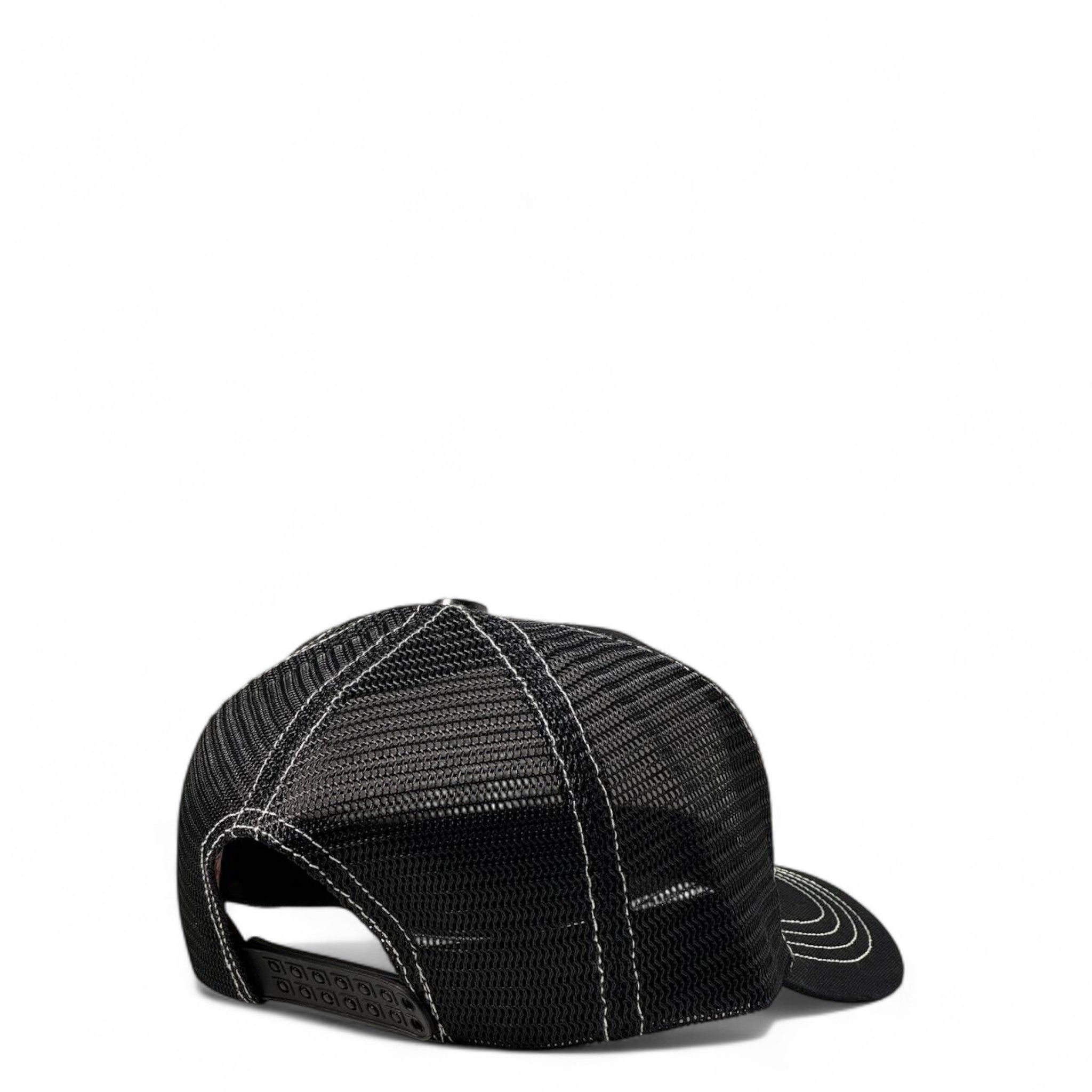 True Religion Black Mesh Trucker Cap 🖤 – Iconic Logo Streetwear Hat