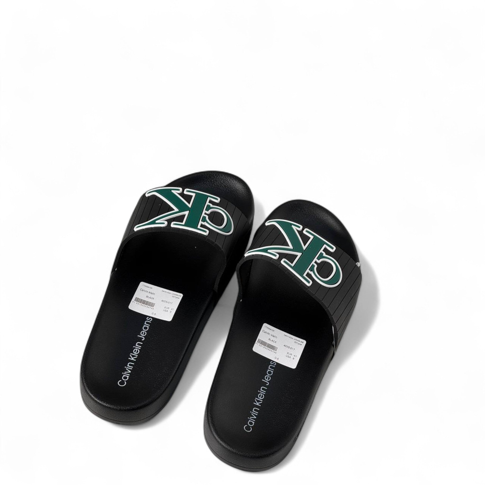 ✅🖤 Calvin Klein CK Logo Black Slides – Iconic Comfort 👣