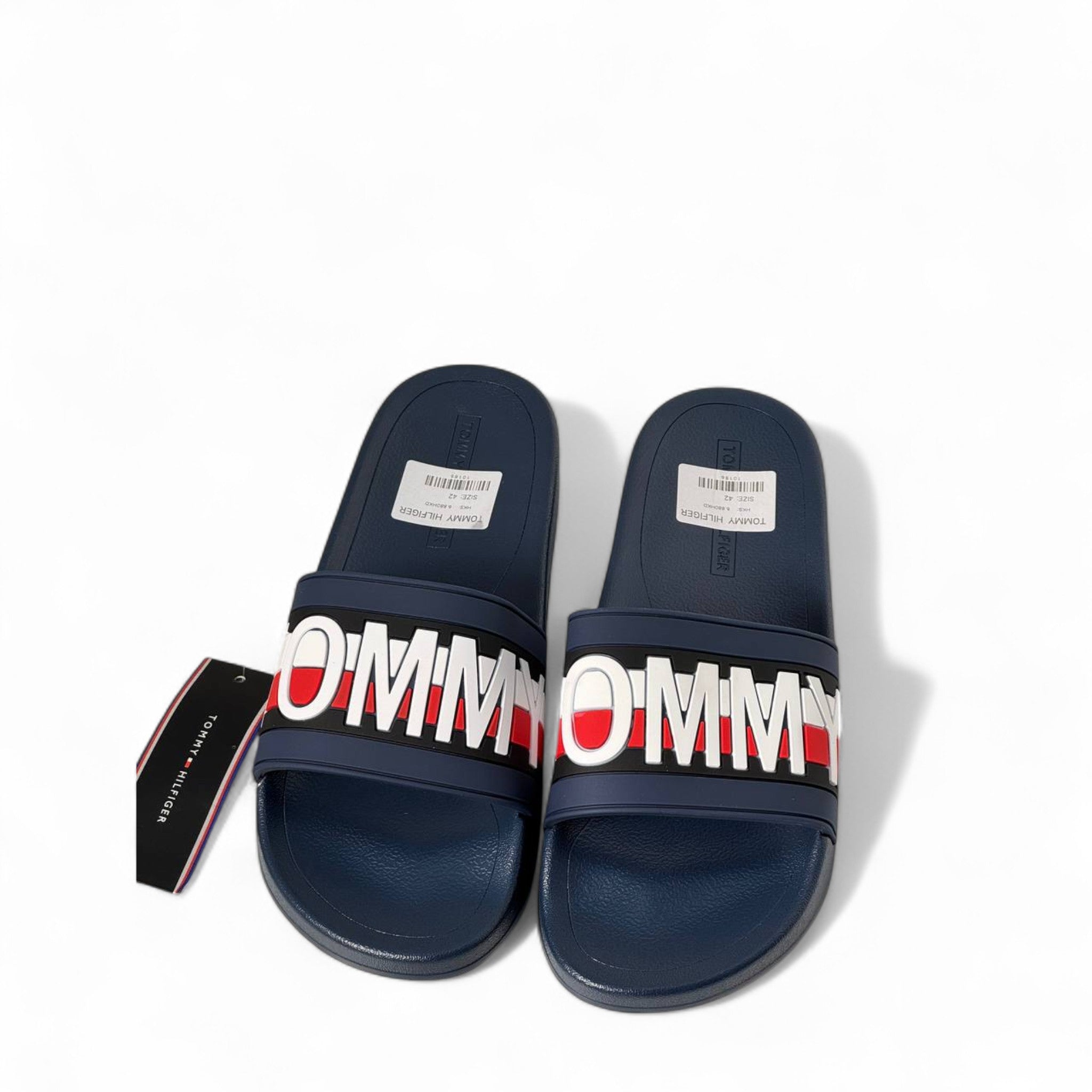 🔵 Tommy Hilfiger Navy Slides – Bold Logo Style for Men 👣