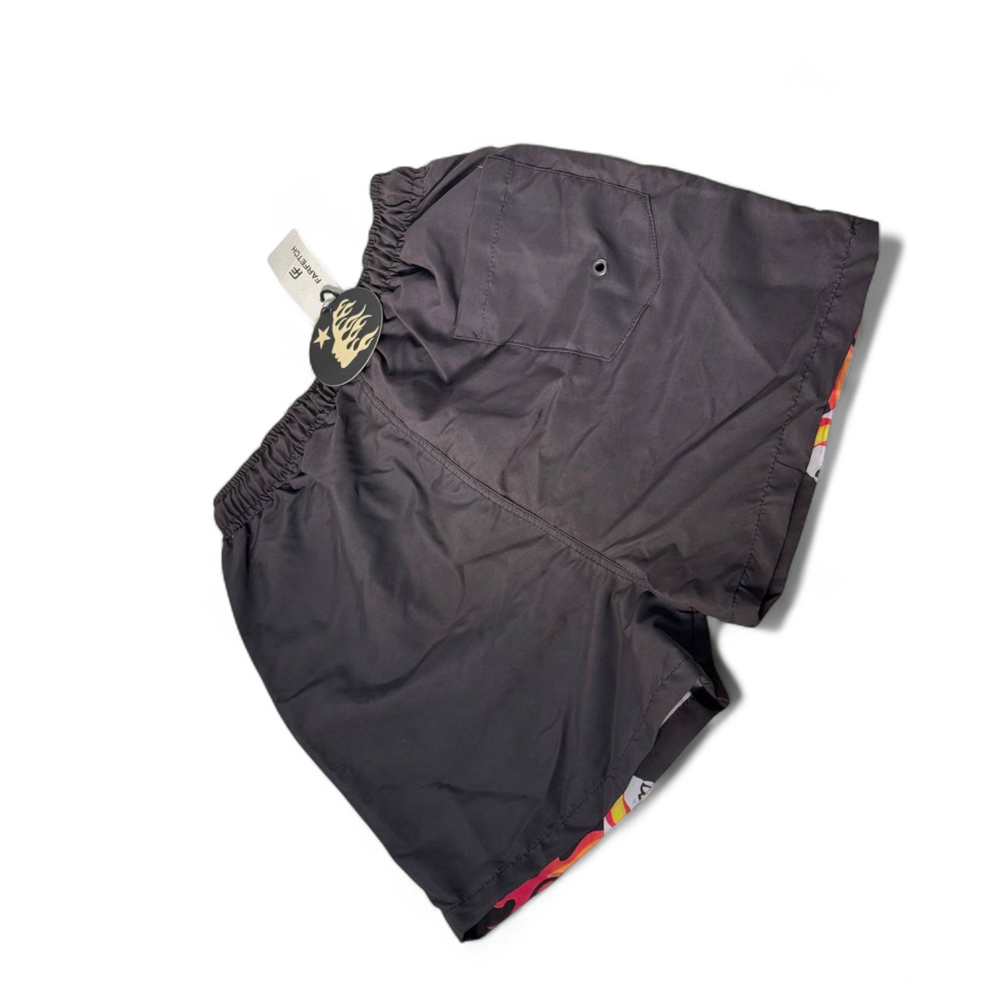 HELLSTAR Flame Skull Swim Shorts โ Black | Wings & Fire Graphic ๐ฅ๐๐ค