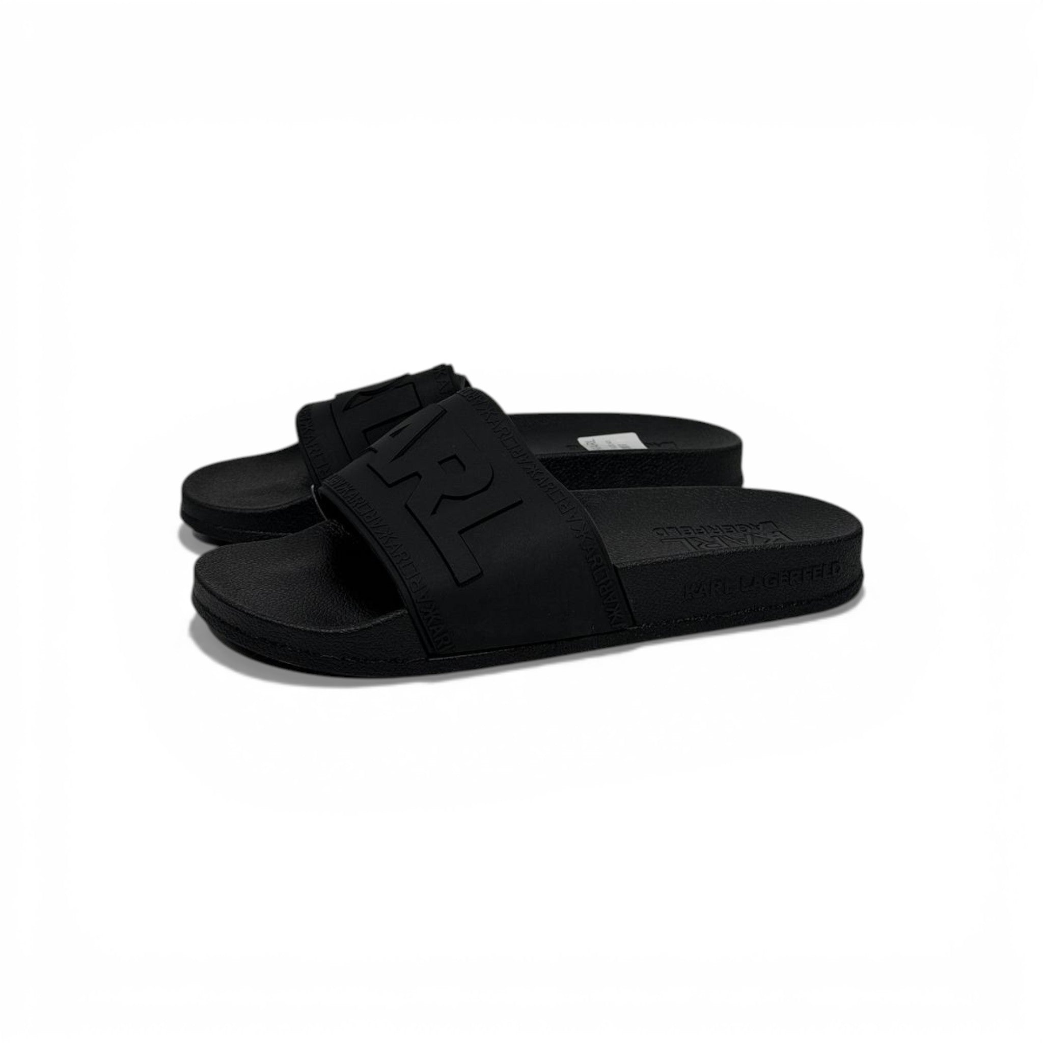 🖤✨ Karl Lagerfeld Logo Slide Slippers – Black Bold Edition ✨🖤