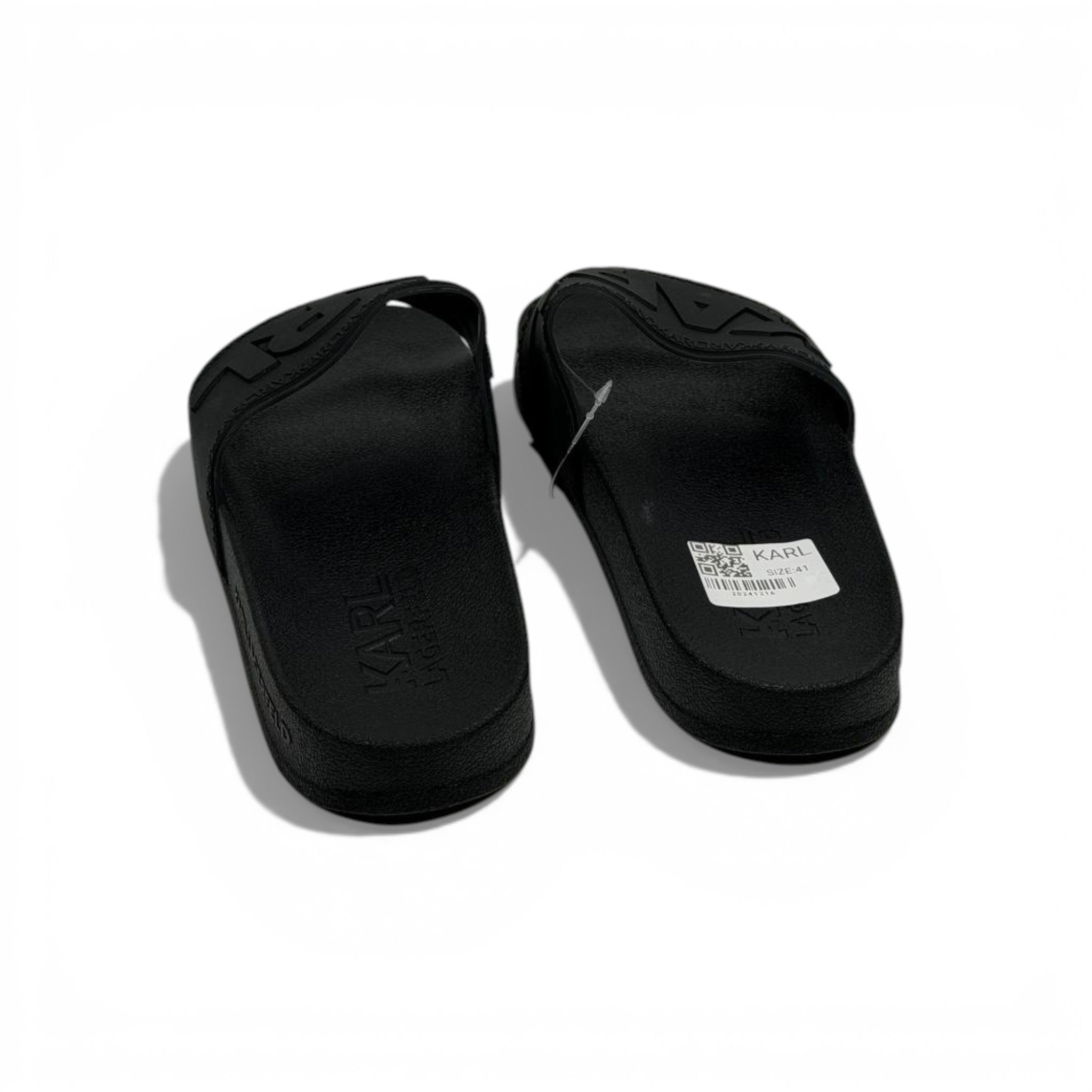 🖤✨ Karl Lagerfeld Logo Slide Slippers – Black Bold Edition ✨🖤