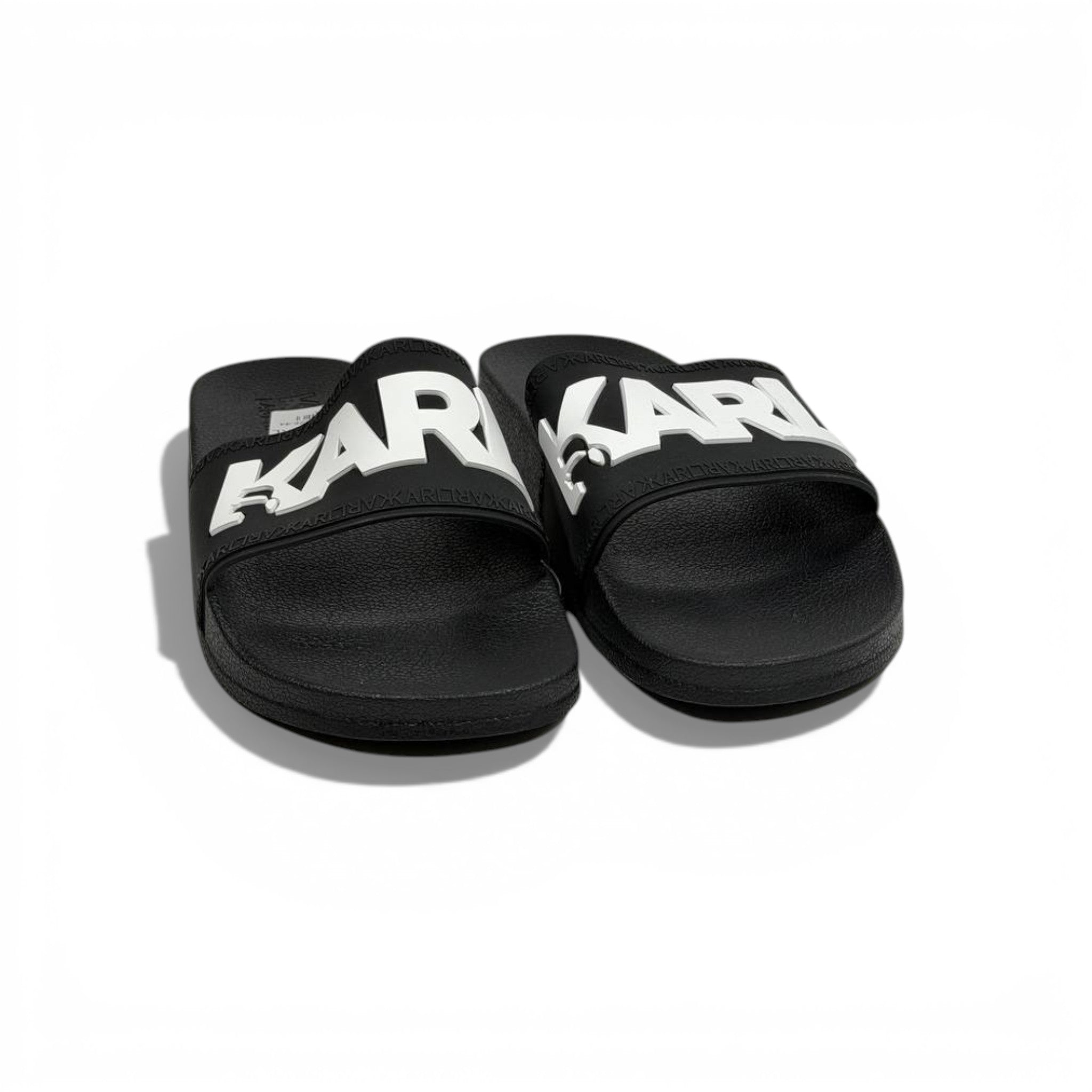 🖤🤍✨ Karl Lagerfeld Logo Slide Slippers – Black & White Statement Edition ✨🤍🖤