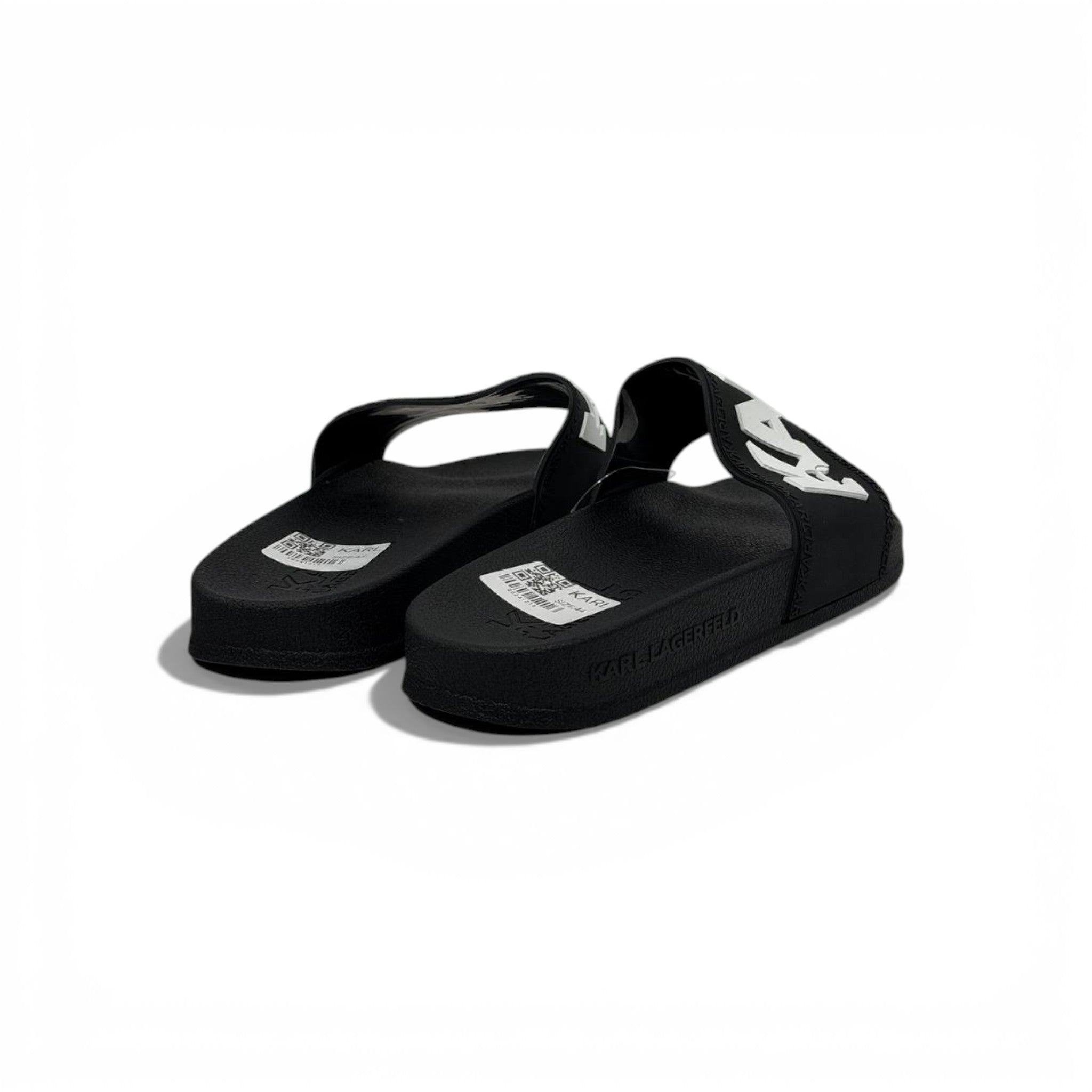 🖤🤍✨ Karl Lagerfeld Logo Slide Slippers – Black & White Statement Edition ✨🤍🖤