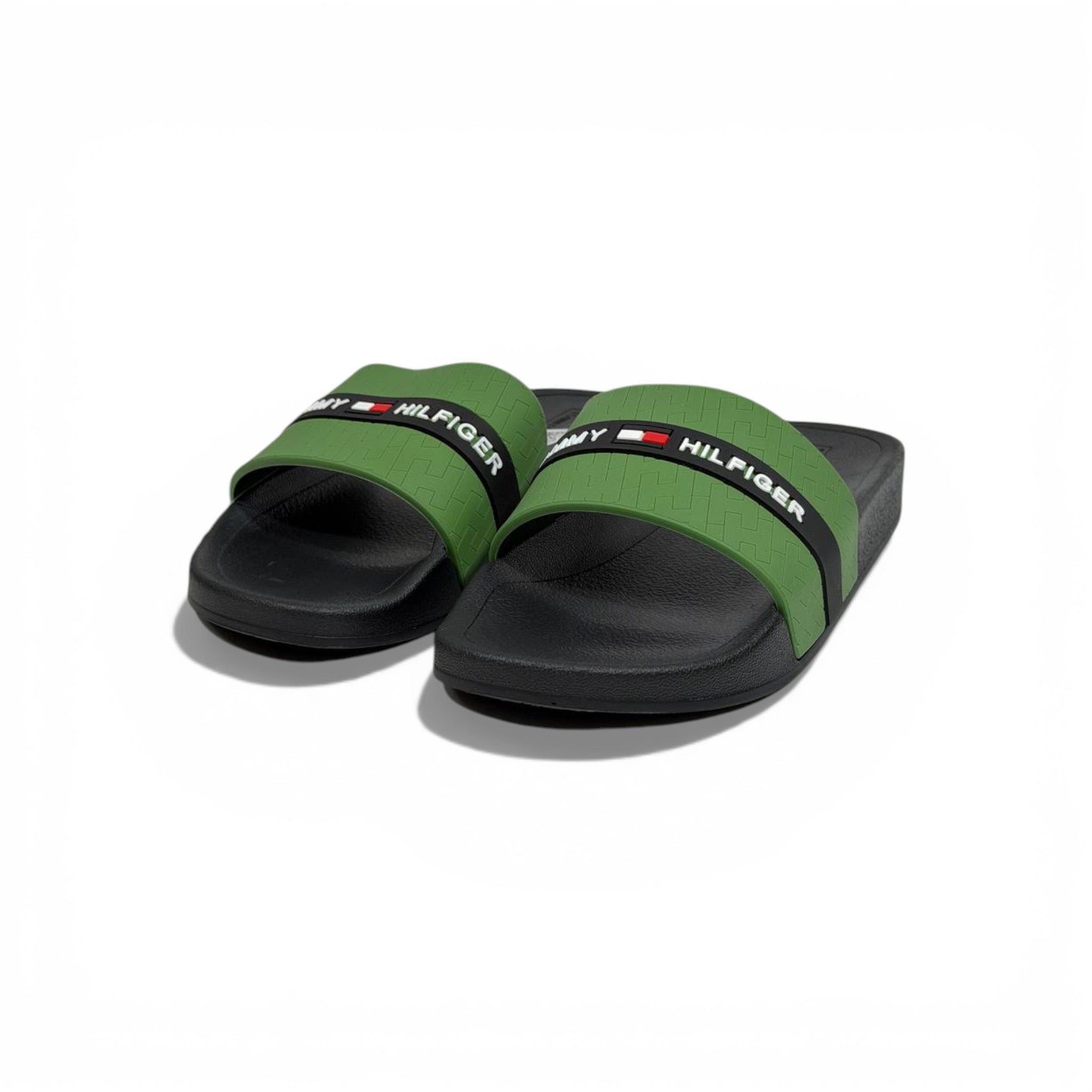 💚✨ Tommy Hilfiger Logo Slide Slippers – Green Sporty Edition ✨💚