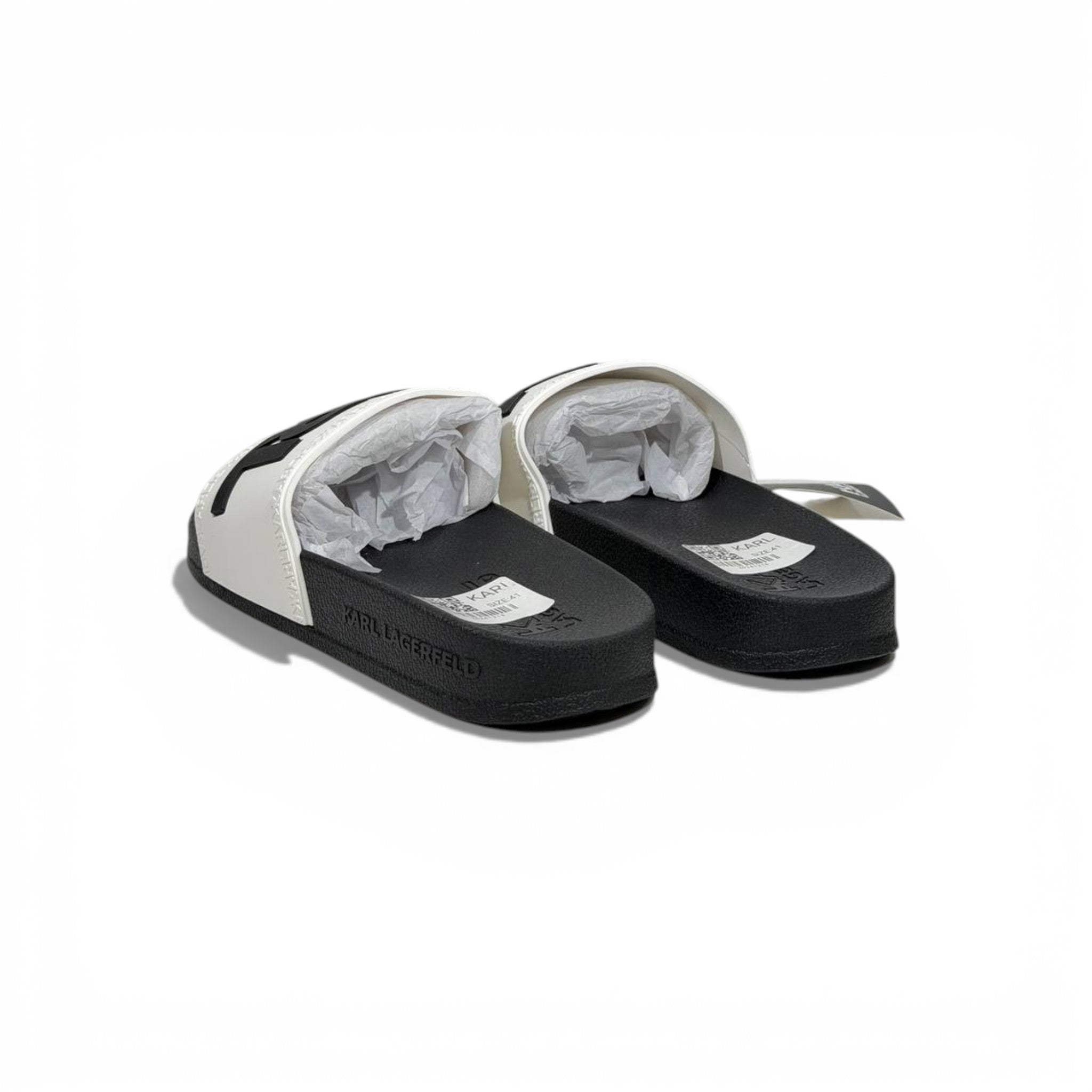 🖤 Karl Lagerfeld Bold Logo Slide Slippers – Black & White